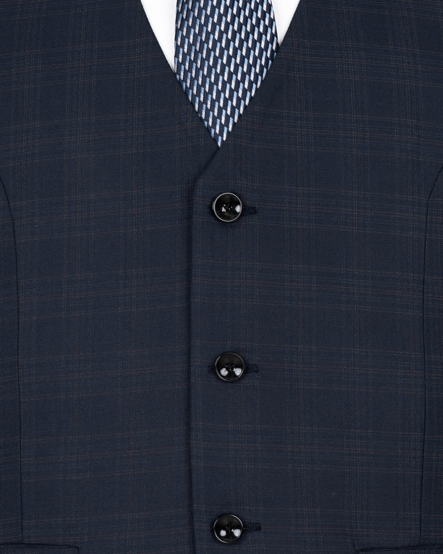 Charade Blue Plaid Wool Rich Waistcoat V1420-36, V1420-38, V1420-40, V1420-42, V1420-44, V1420-46, V1420-48, V1420-50, V1420-52, V1420-54, V1420-56, V1420-58, V1420-60