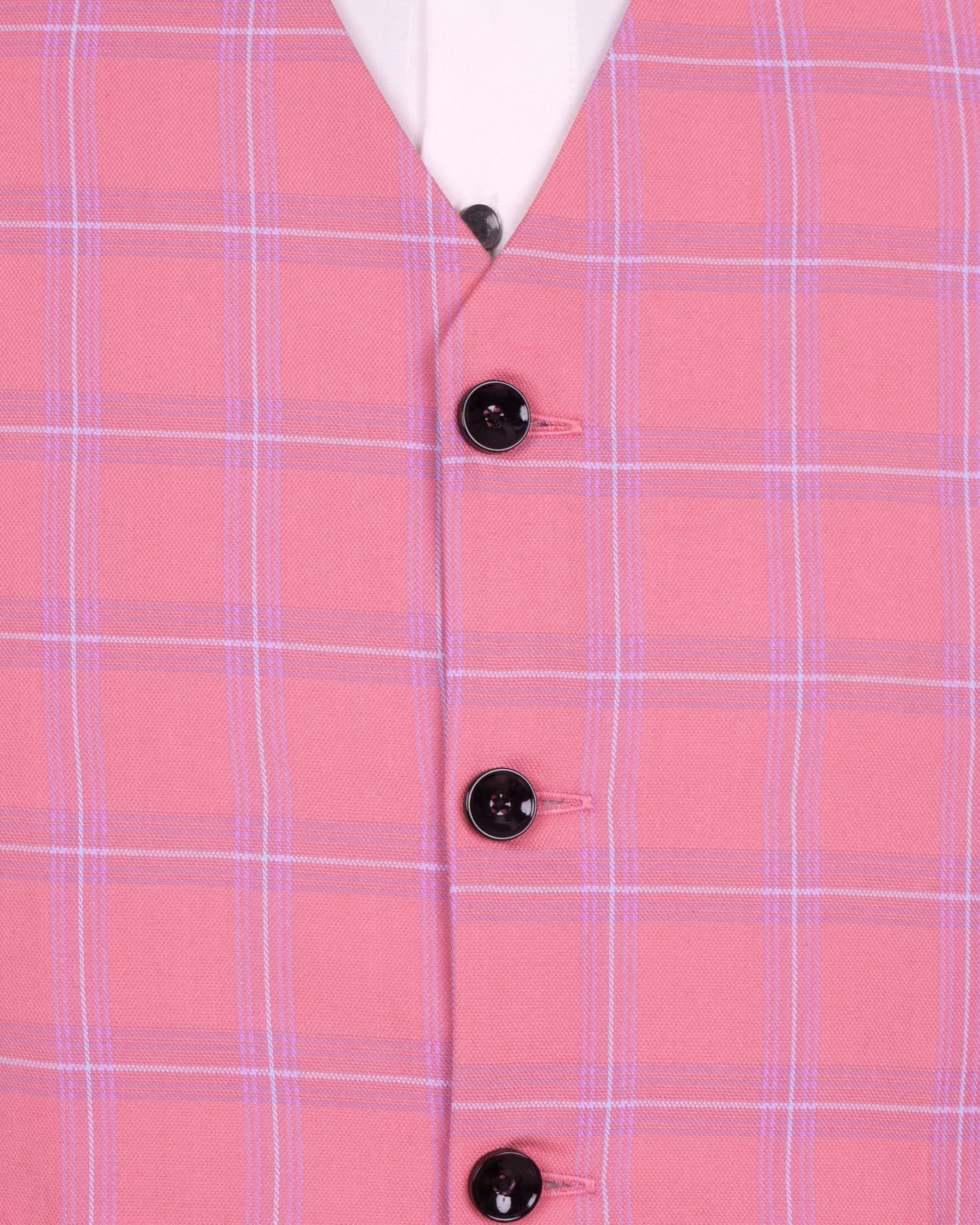 Wewak Pink Windowpane Woolrich Waistcoat V1427-36, V1427-38, V1427-40, V1427-42, V1427-44, V1427-46, V1427-48, V1427-50, V1427-52, V1427-54, V1427-56, V1427-58, V1427-60