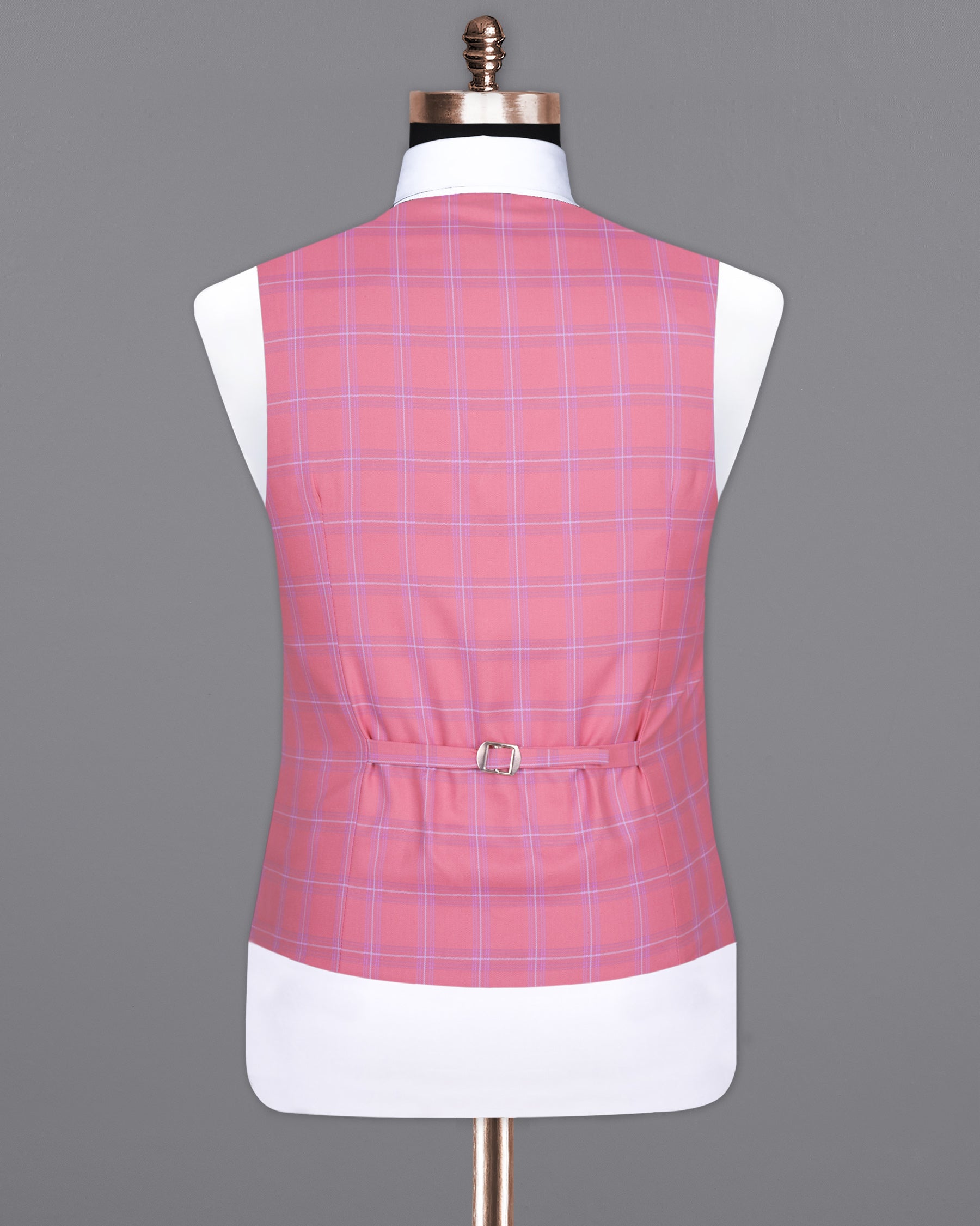 Wewak Pink Windowpane Woolrich Waistcoat V1427-36, V1427-38, V1427-40, V1427-42, V1427-44, V1427-46, V1427-48, V1427-50, V1427-52, V1427-54, V1427-56, V1427-58, V1427-60