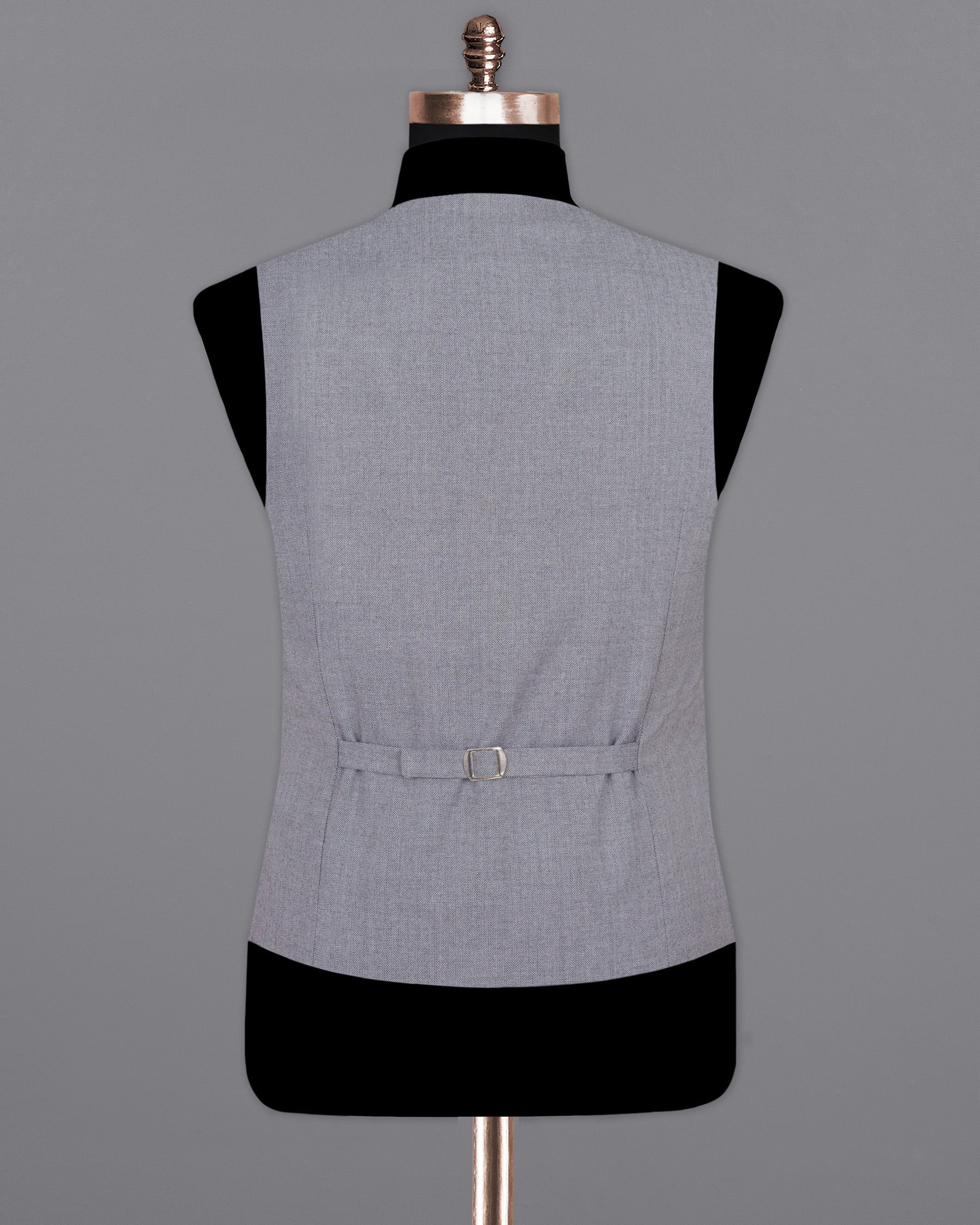 Spun Pearl Grey Herringbone Premium Cotton Waistcoat V1435-36, V1435-38, V1435-40, V1435-42, V1435-44, V1435-46, V1435-48, V1435-50, V1435-52, V1435-54, V1435-56, V1435-58, V1435-60