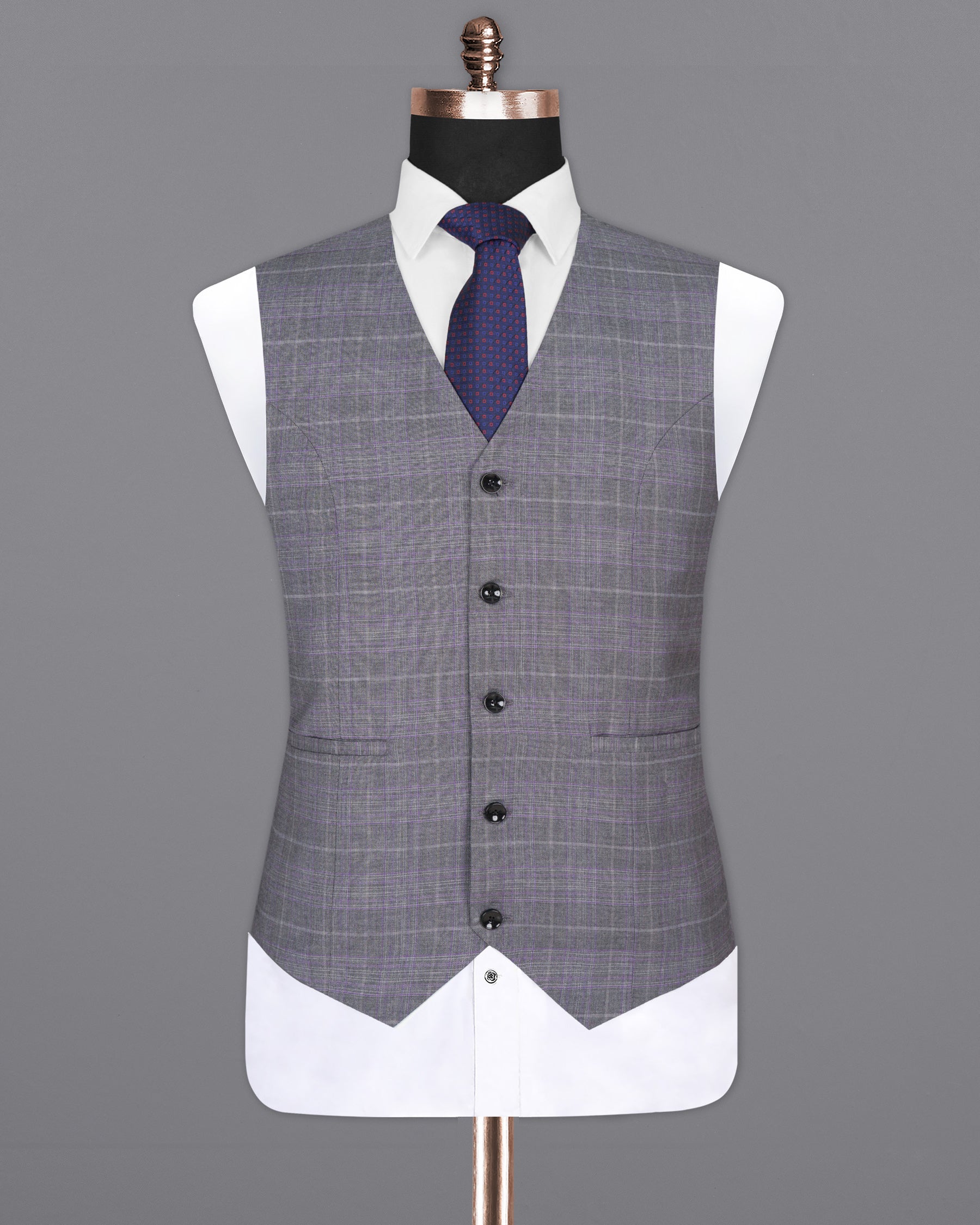 Fedora Plaid Wool Rich Waistcoat V1440-36, V1440-38, V1440-40, V1440-42, V1440-44, V1440-46, V1440-48, V1440-50, V1440-52, V1440-54, V1440-56, V1440-58, V1440-60