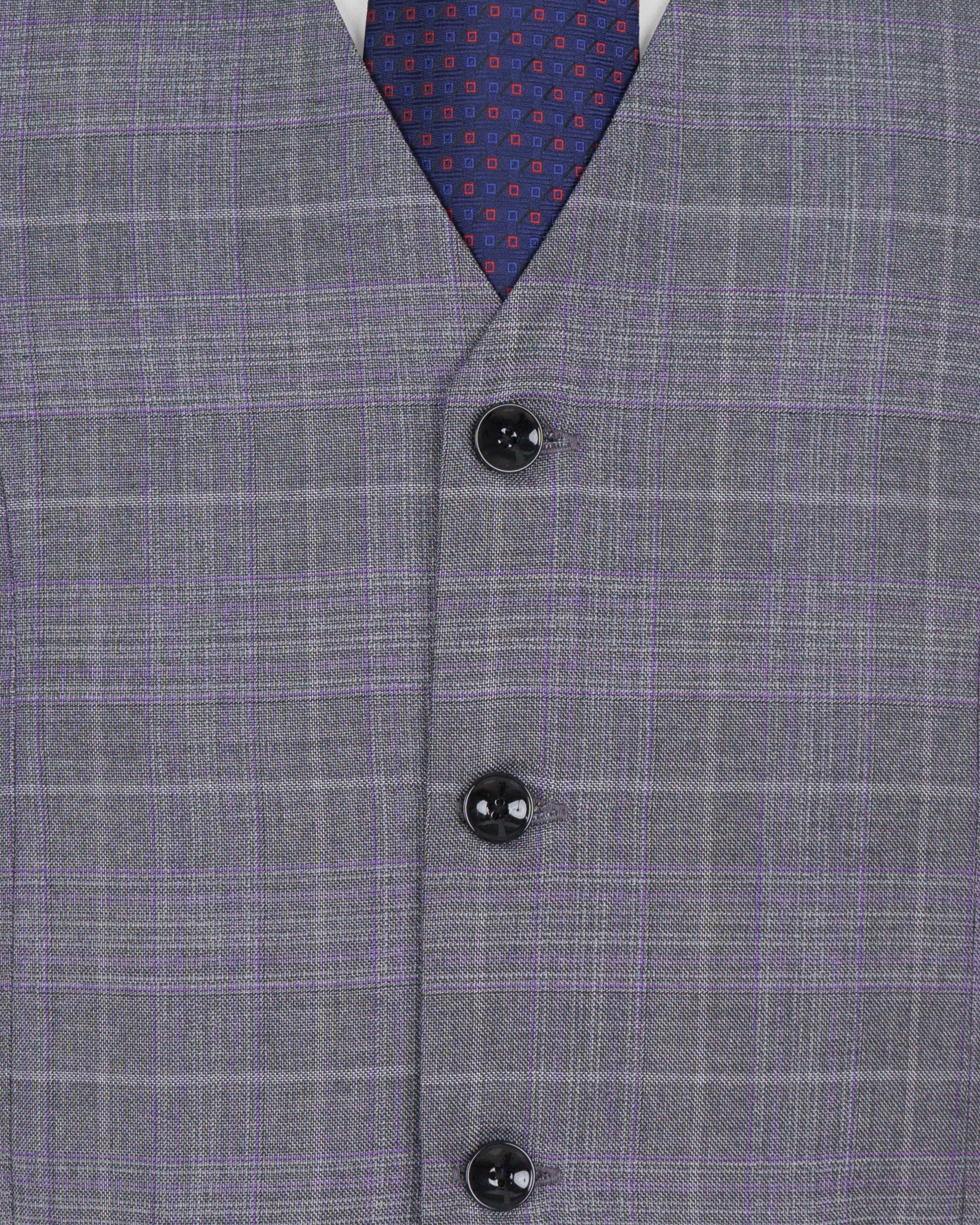 Fedora Plaid Wool Rich Waistcoat V1440-36, V1440-38, V1440-40, V1440-42, V1440-44, V1440-46, V1440-48, V1440-50, V1440-52, V1440-54, V1440-56, V1440-58, V1440-60