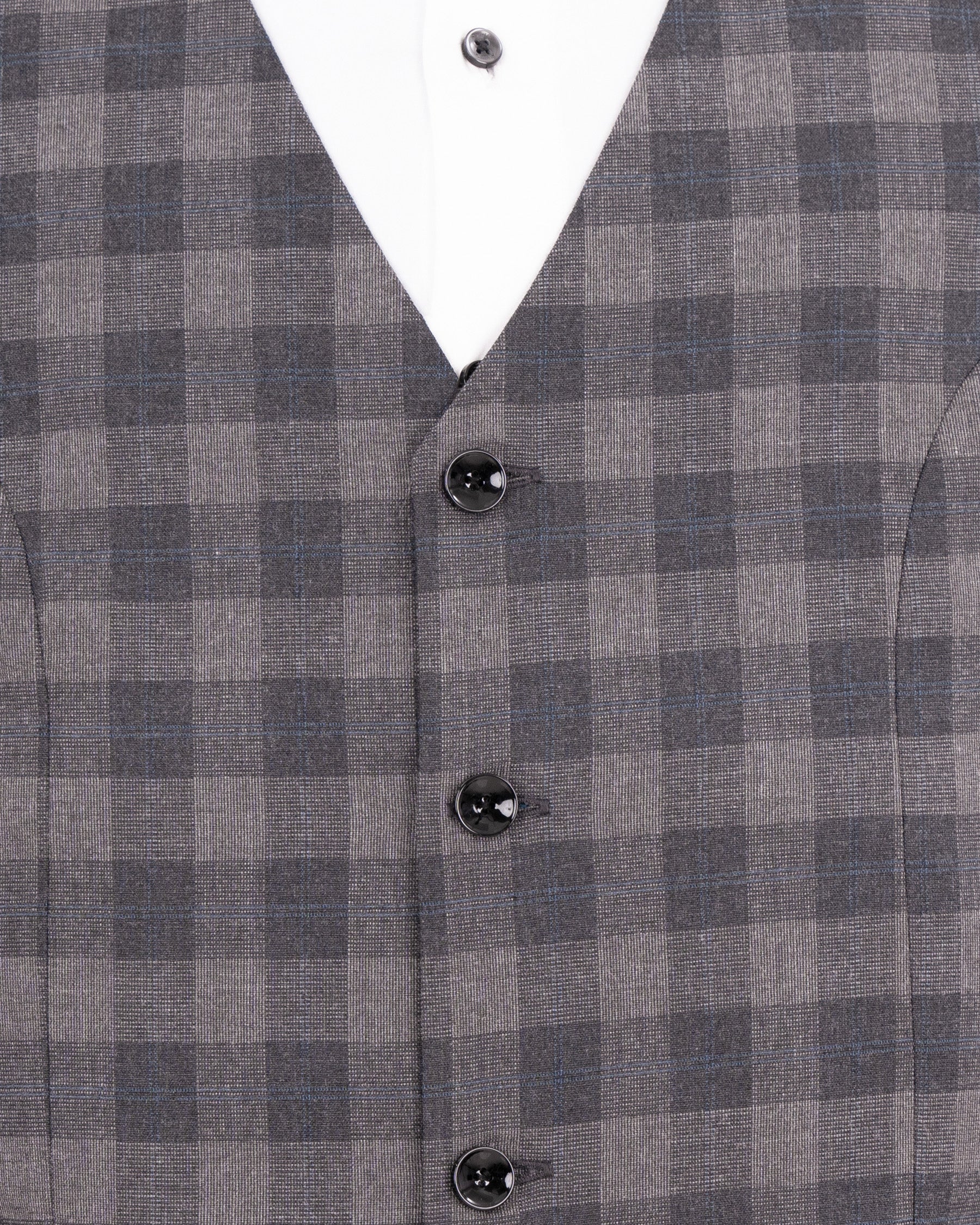 Nobel and Chicago Grey Plaid Wool Rich Waistcoat V1455-36, V1455-38, V1455-40, V1455-42, V1455-44, V1455-46, V1455-48, V1455-50, V1455-52, V1455-54, V1455-56, V1455-58, V1455-60