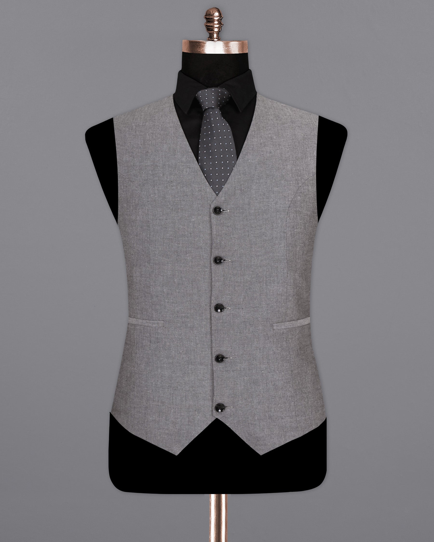 Mountain Mist Grey Luxurious Linen Waistcoat V1457-36, V1457-38, V1457-40, V1457-42, V1457-44, V1457-46, V1457-48, V1457-50, V1457-52, V1457-54, V1457-56, V1457-58, V1457-60