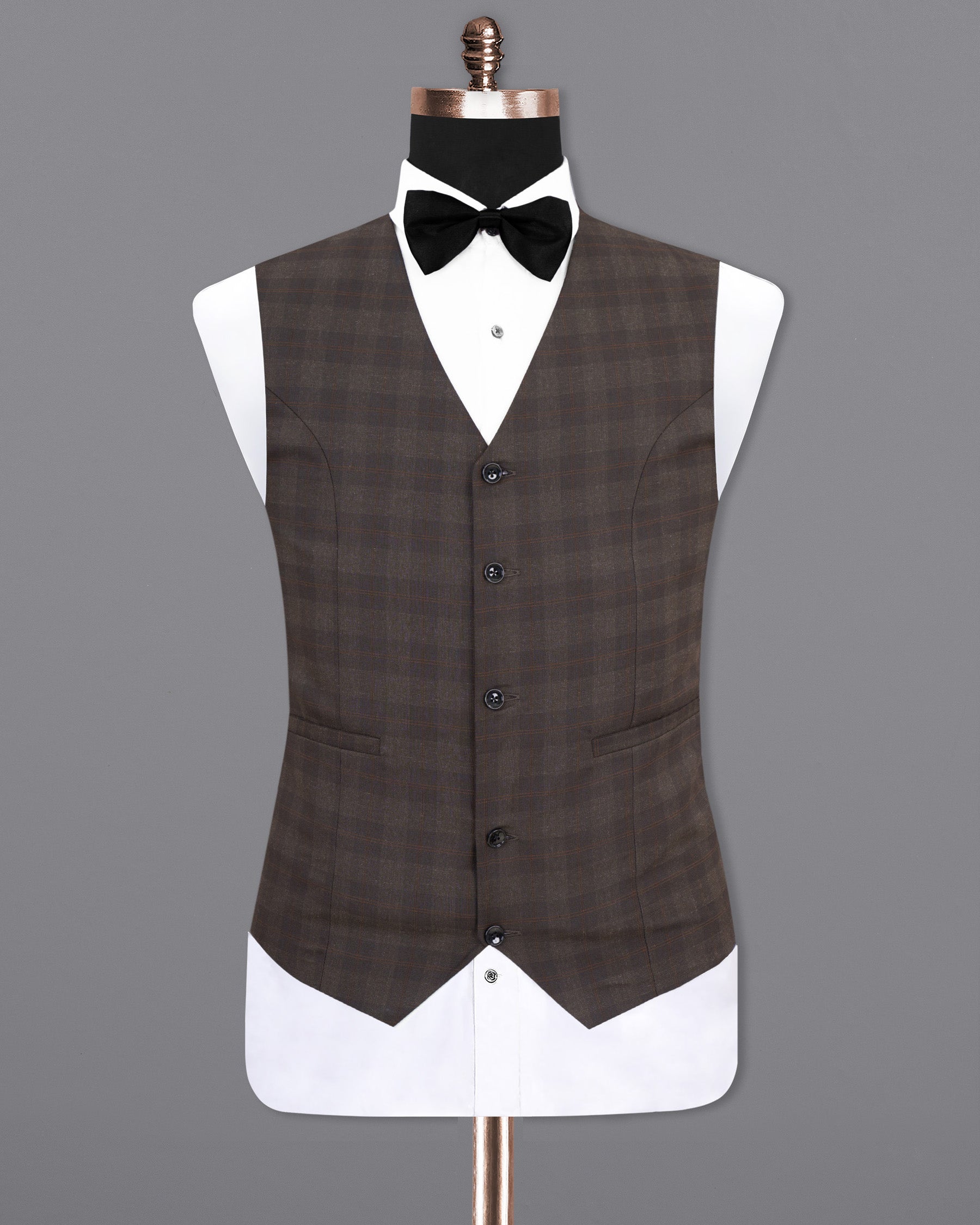 Thunder and Spice Brown Plaid Wool Rich Waistcoat V1458-36, V1458-38, V1458-40, V1458-42, V1458-44, V1458-46, V1458-48, V1458-50, V1458-52, V1458-54, V1458-56, V1458-58, V1458-60