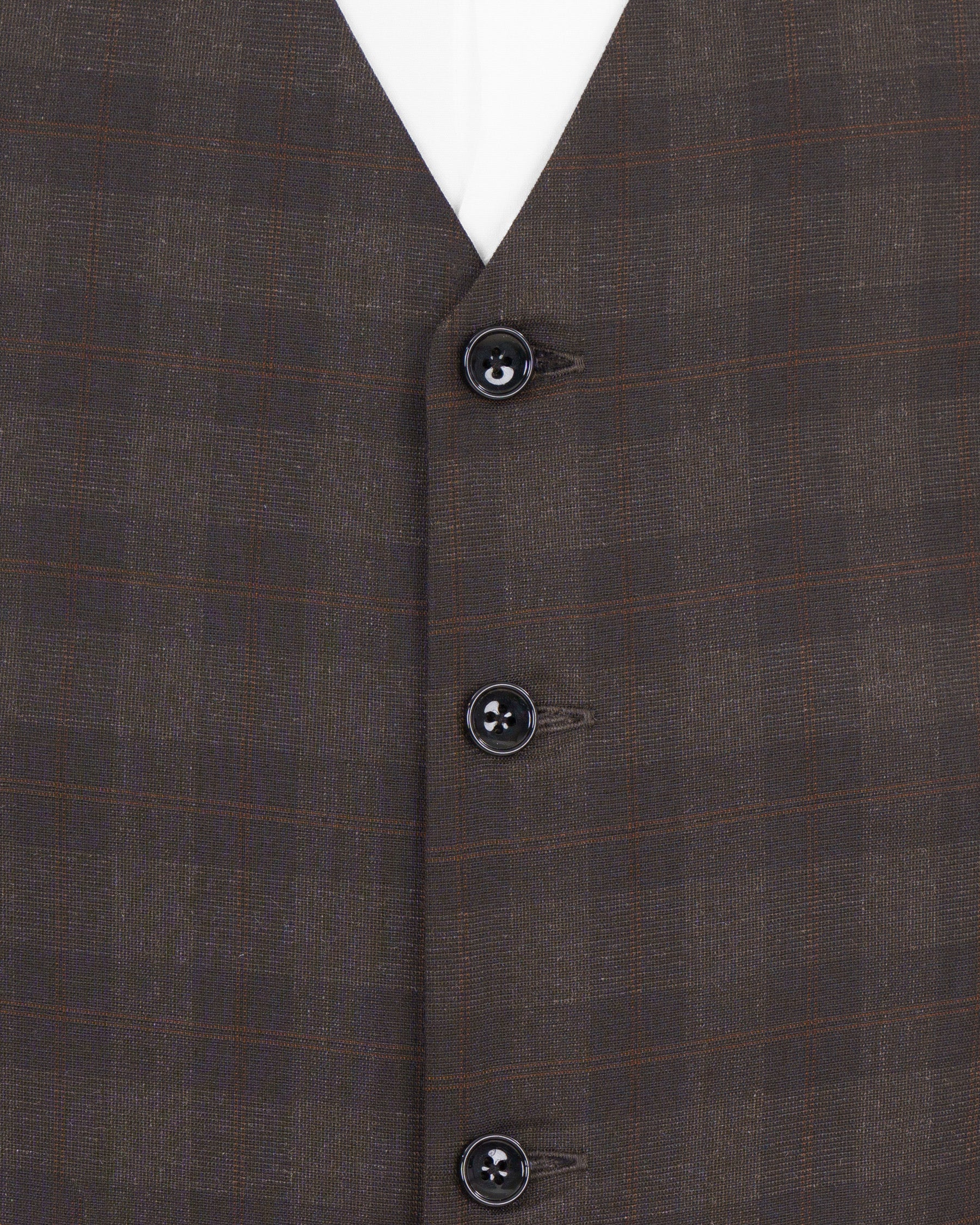 Thunder and Spice Brown Plaid Wool Rich Waistcoat V1458-36, V1458-38, V1458-40, V1458-42, V1458-44, V1458-46, V1458-48, V1458-50, V1458-52, V1458-54, V1458-56, V1458-58, V1458-60