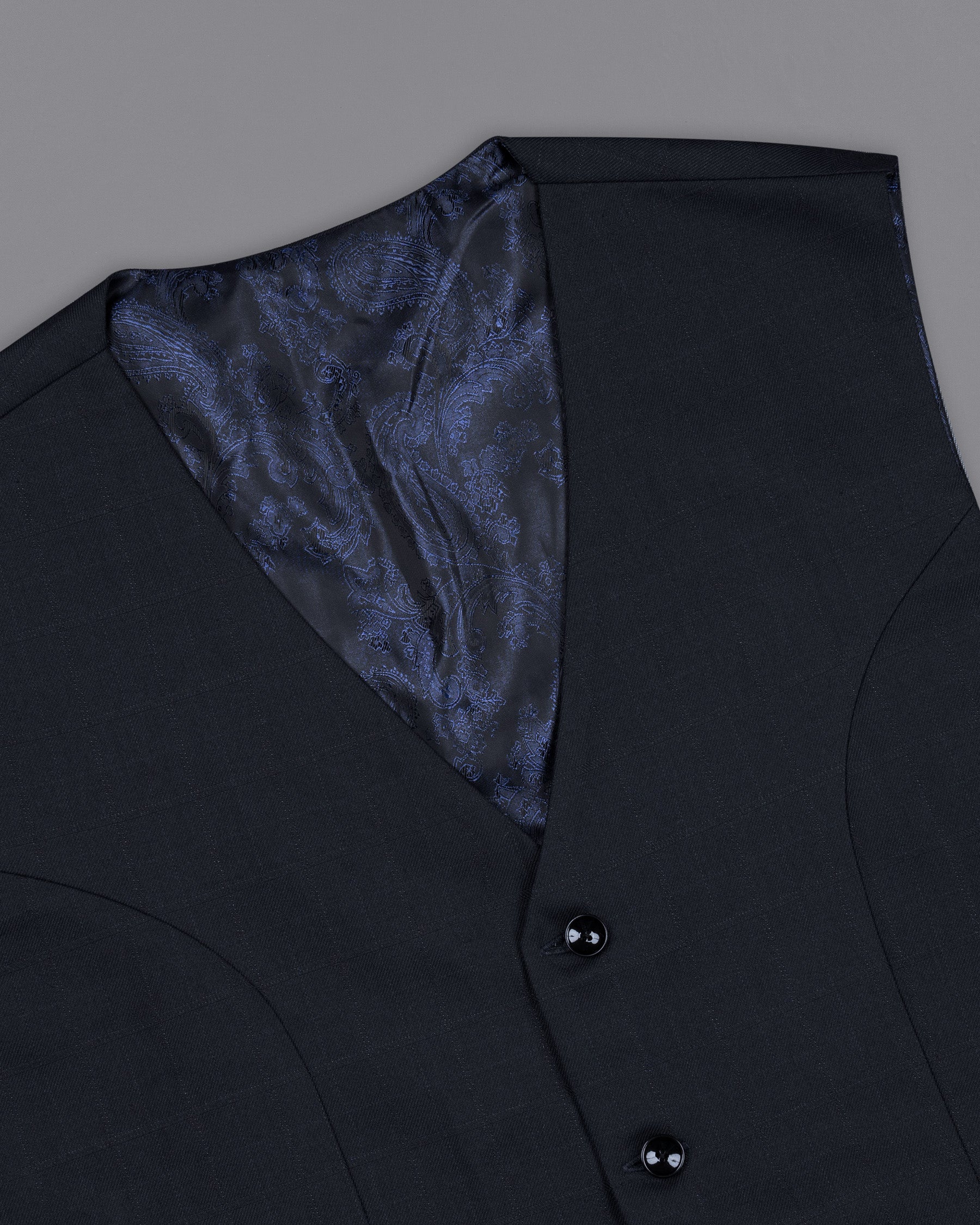 Mirage Black Subtle windowpane Wool Rich Waistcoat
