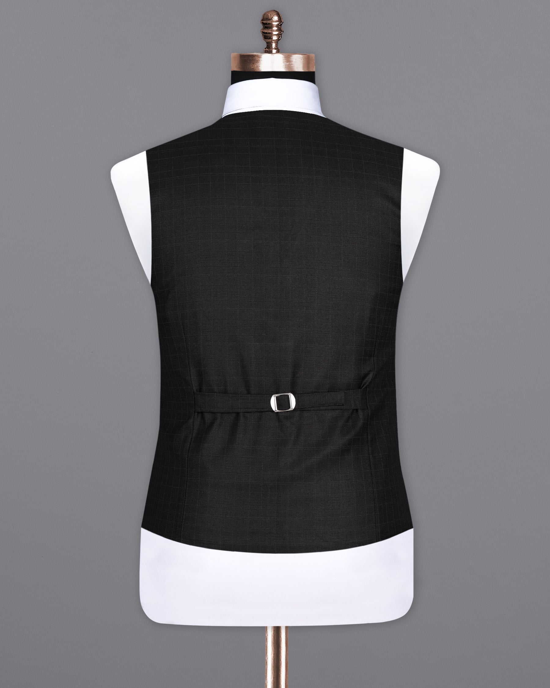 Jade Black Plaid Wool Rich Waistcoat V1463-36, V1463-38, V1463-40, V1463-42, V1463-44, V1463-46, V1463-48, V1463-50, V1463-52, V1463-54, V1463-56, V1463-58, V1463-60