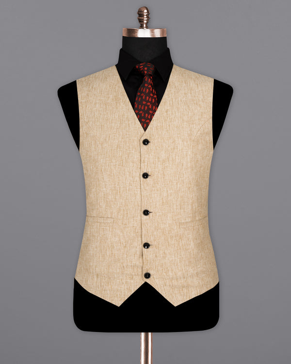 Cream Luxurious Linen Waistcoat V1464-36, V1464-38, V1464-40, V1464-42, V1464-44, V1464-46, V1464-48, V1464-50, V1464-52, V1464-54, V1464-56, V1464-58, V1464-60	