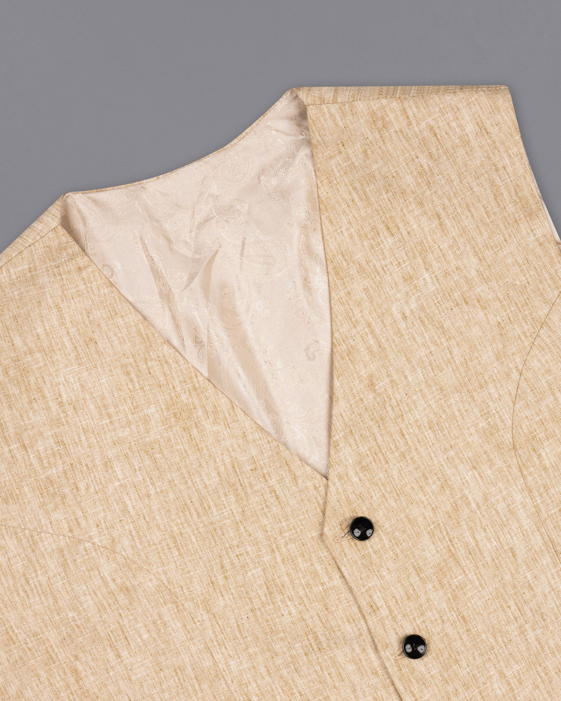 Cream Luxurious Linen Waistcoat V1464-36, V1464-38, V1464-40, V1464-42, V1464-44, V1464-46, V1464-48, V1464-50, V1464-52, V1464-54, V1464-56, V1464-58, V1464-60	