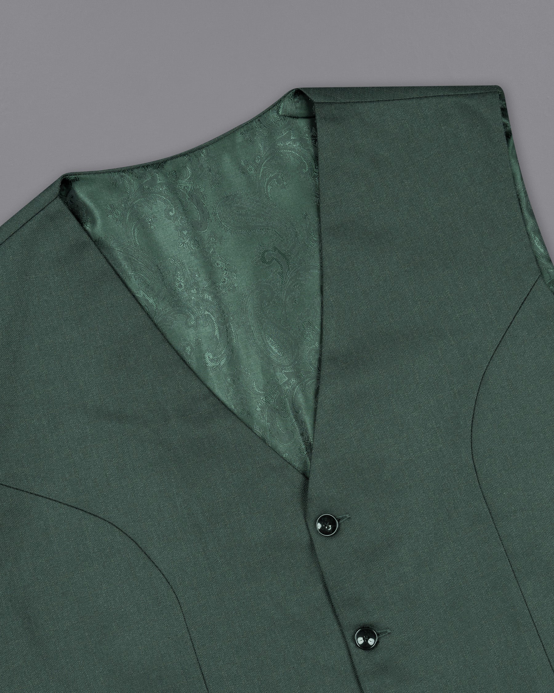 Firefly Green Wool Rich Waistcoat