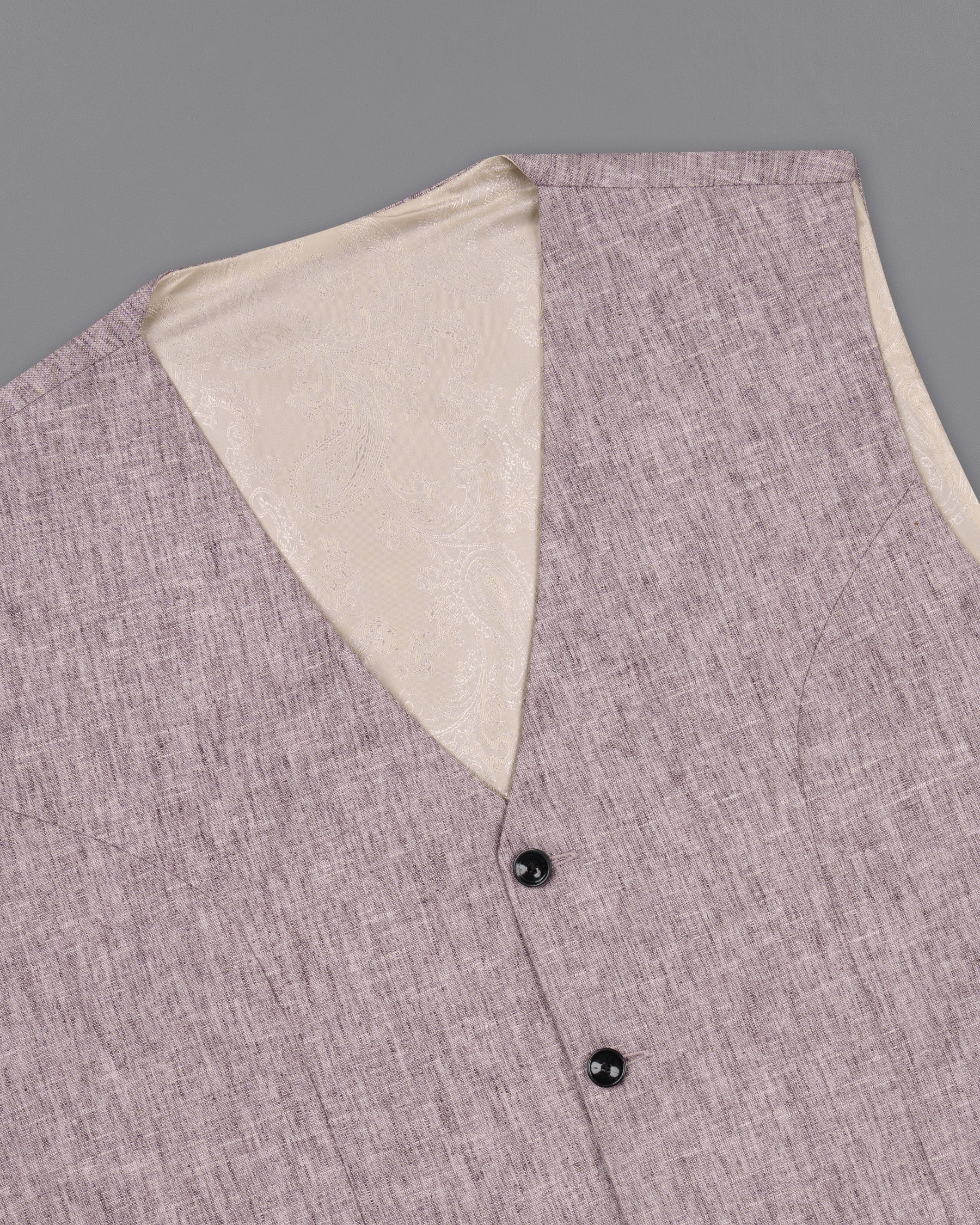 Bouquet Purple Luxurious Linen Waistcoat V1474-36, V1474-38, V1474-40, V1474-42, V1474-44, V1474-46, V1474-48, V1474-50, V1474-52, V1474-54, V1474-56, V1474-58, V1474-60