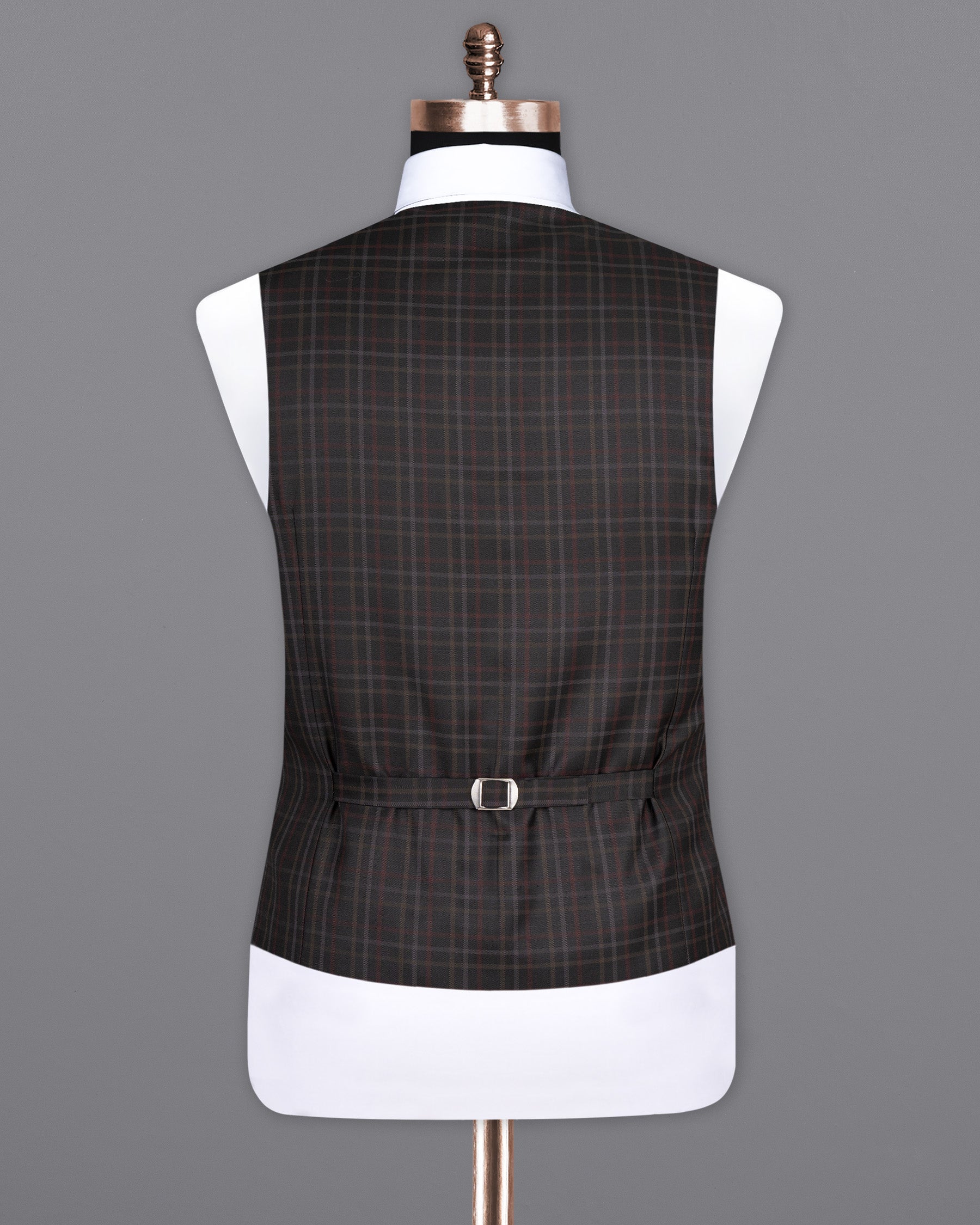  Zeus Black Plaid Wool Rich Waistcoat V1494-36, V1494-38, V1494-40, V1494-42, V1494-44, V1494-46, V1494-48, V1494-50, V1494-52, V1494-54, V1494-56, V1494-58, V1494-60