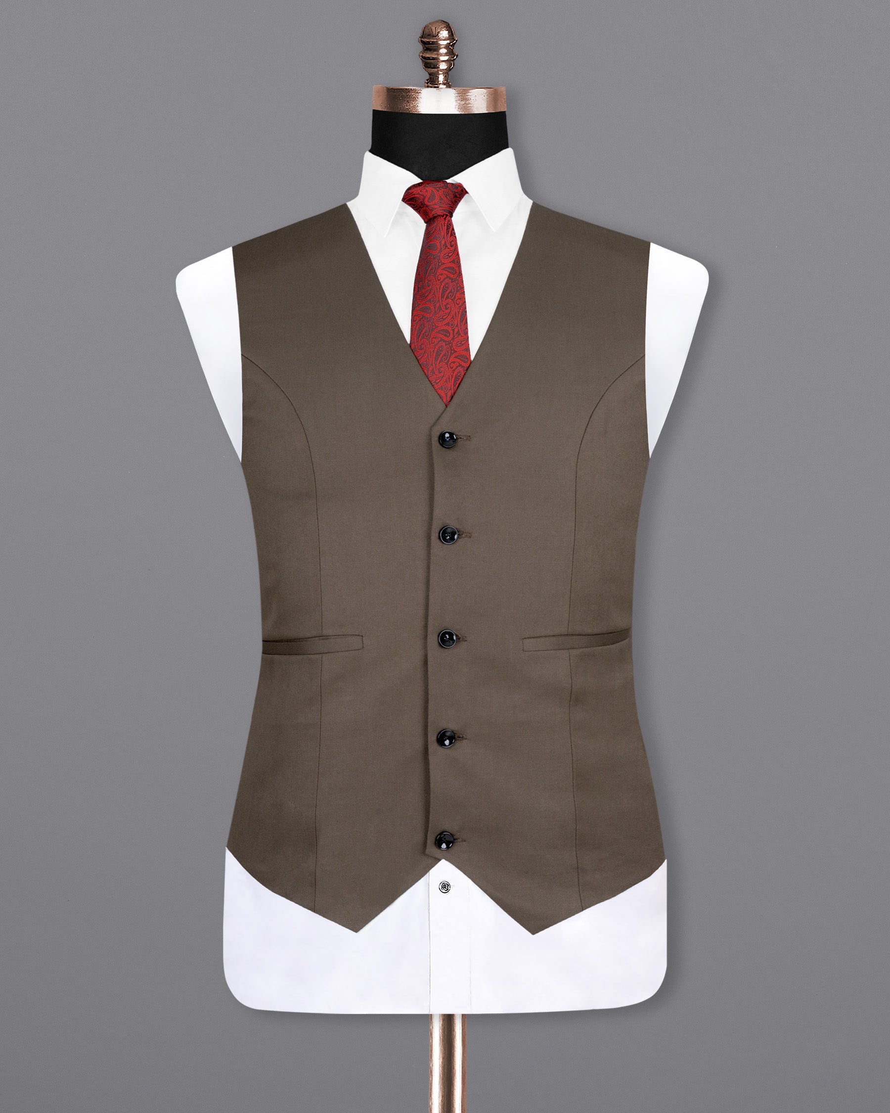 Don Juan Brown Wool Rich Waistcoat V1496-36, V1496-38, V1496-40, V1496-42, V1496-44, V1496-46, V1496-48, V1496-50, V1496-52, V1496-54, V1496-56, V1496-58, V1496-60