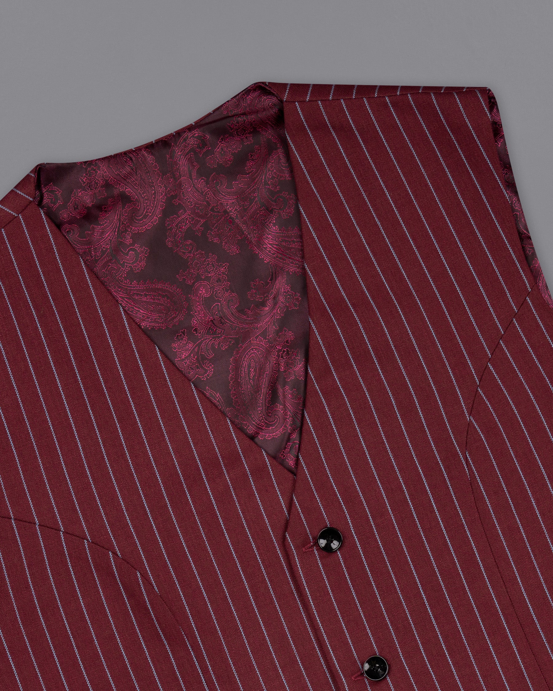 Paprika Red Striped Wool Rich Waistcoat V1501-36, V1501-38, V1501-40, V1501-42, V1501-44, V1501-46, V1501-48, V1501-50, V1501-52, V1501-54, V1501-56, V1501-58, V1501-60