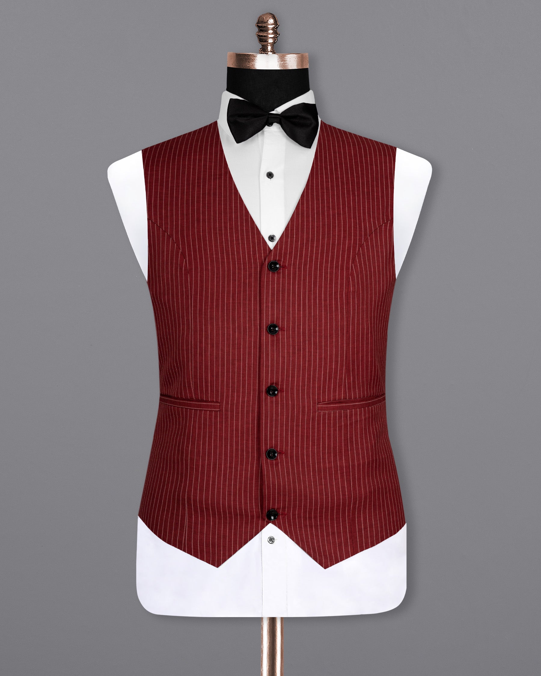 Persian Plum Red Striped Wool Rich Waistcoat V1512-36, V1512-38, V1512-40, V1512-42, V1512-44, V1512-46, V1512-48, V1512-50, V1512-52, V1512-54, V1512-56, V1512-58, V1512-60