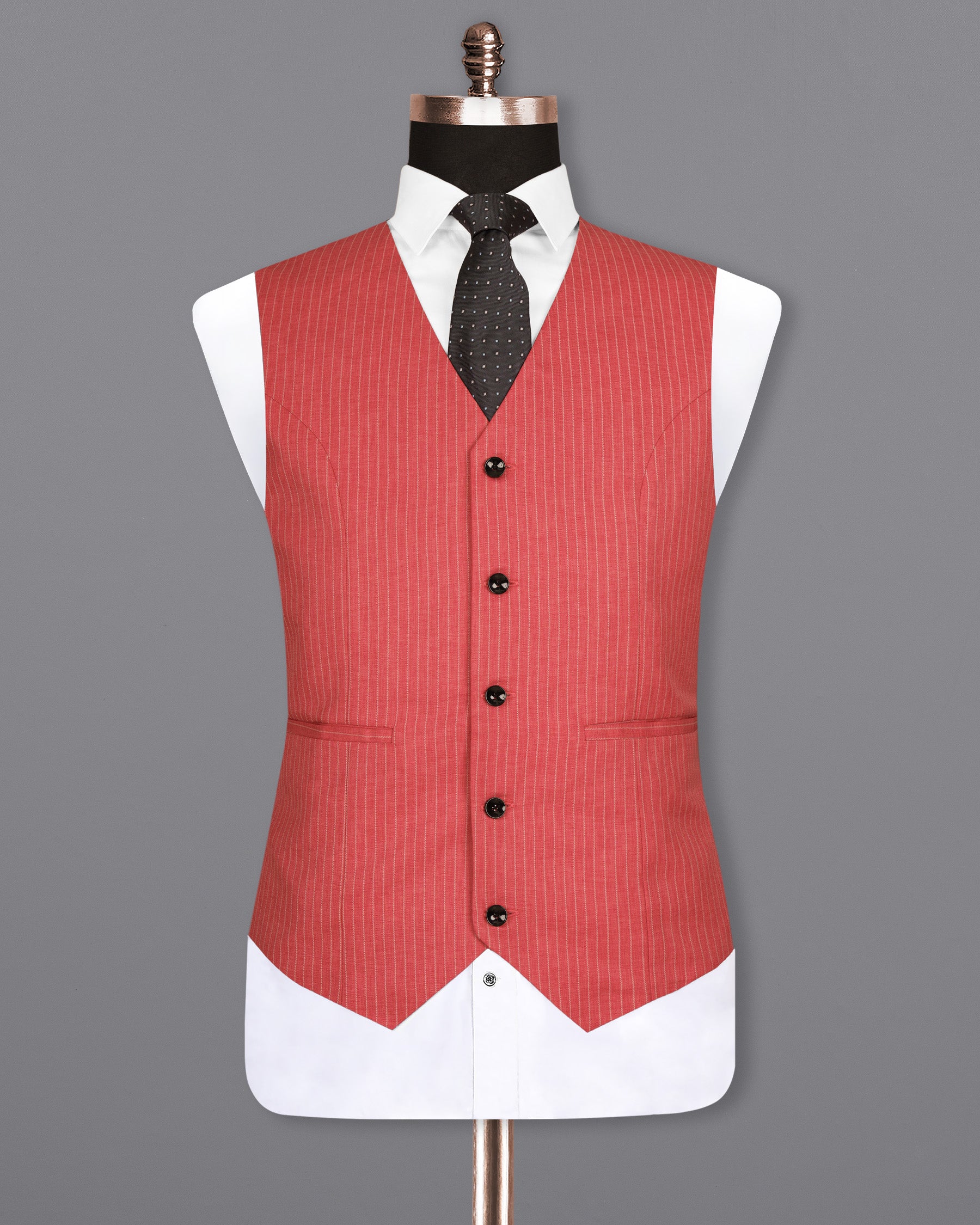 Chestnut Rose Woolrich Striped Waistcoat V1514-36, V1514-38, V1514-40, V1514-42, V1514-44, V1514-46, V1514-48, V1514-50, V1514-52, V1514-54, V1514-56, V1514-58, V1514-60