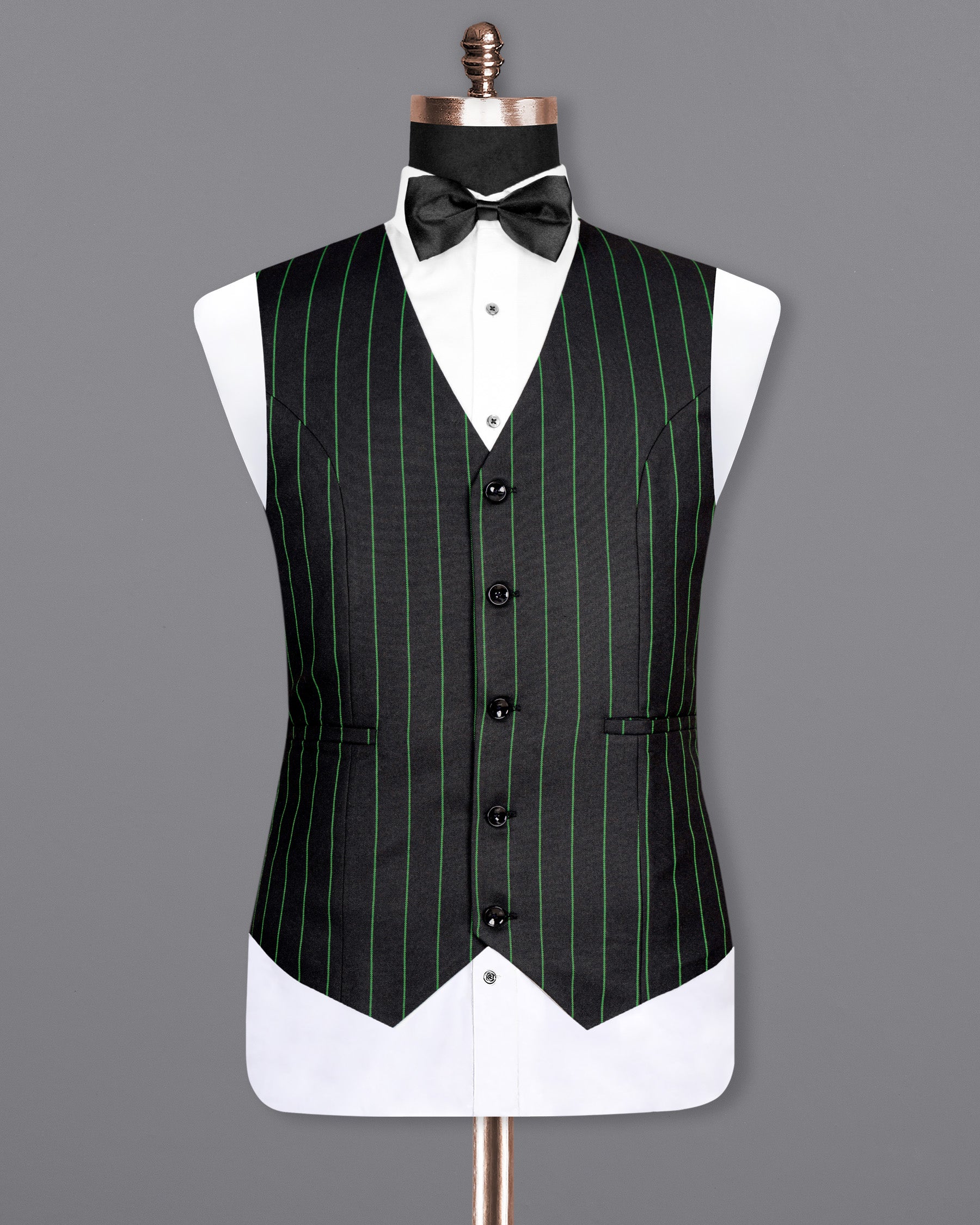 Jade Black Striped Woolrich Waistcoat V1524-36, V1524-38, V1524-40, V1524-42, V1524-44, V1524-46, V1524-48, V1524-50, V1524-52, V1524-54, V1524-56, V1524-58, V1524-60