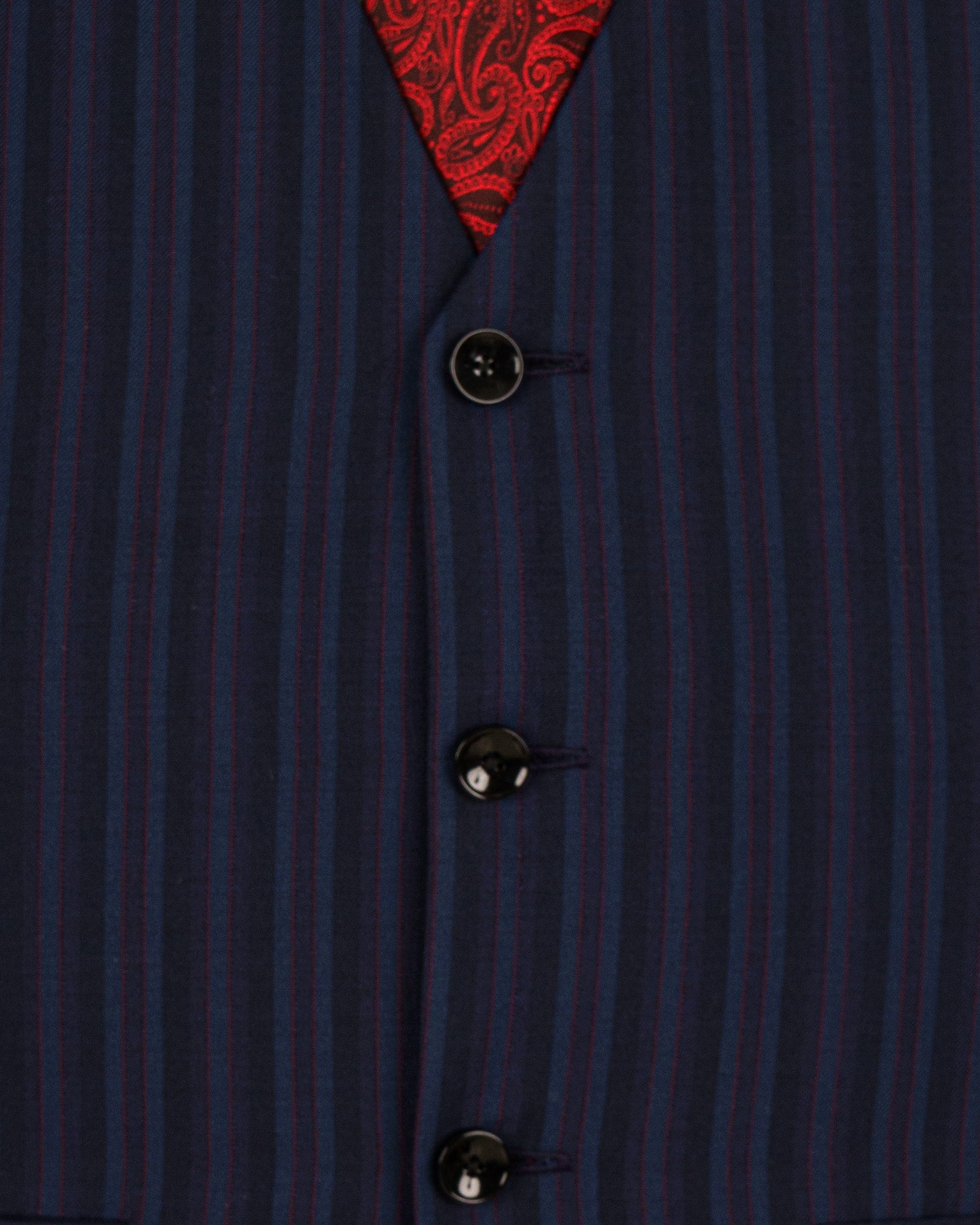 Licorice Blue Striped Wool Rich Waistcoat V1539-36, V1539-38, V1539-40, V1539-42, V1539-44, V1539-46, V1539-48, V1539-50, V1539-52, V1539-54, V1539-56, V1539-58, V1539-60