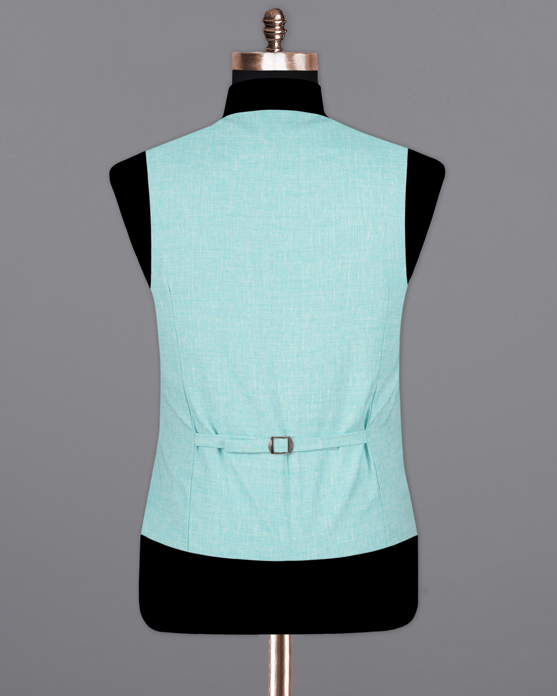 Aqua Island Blue Luxurious Linen Waistcoat V1542-36, V1542-38, V1542-40, V1542-42, V1542-44, V1542-46, V1542-48, V1542-50, V1542-52, V1542-54, V1542-56, V1542-58, V1542-60