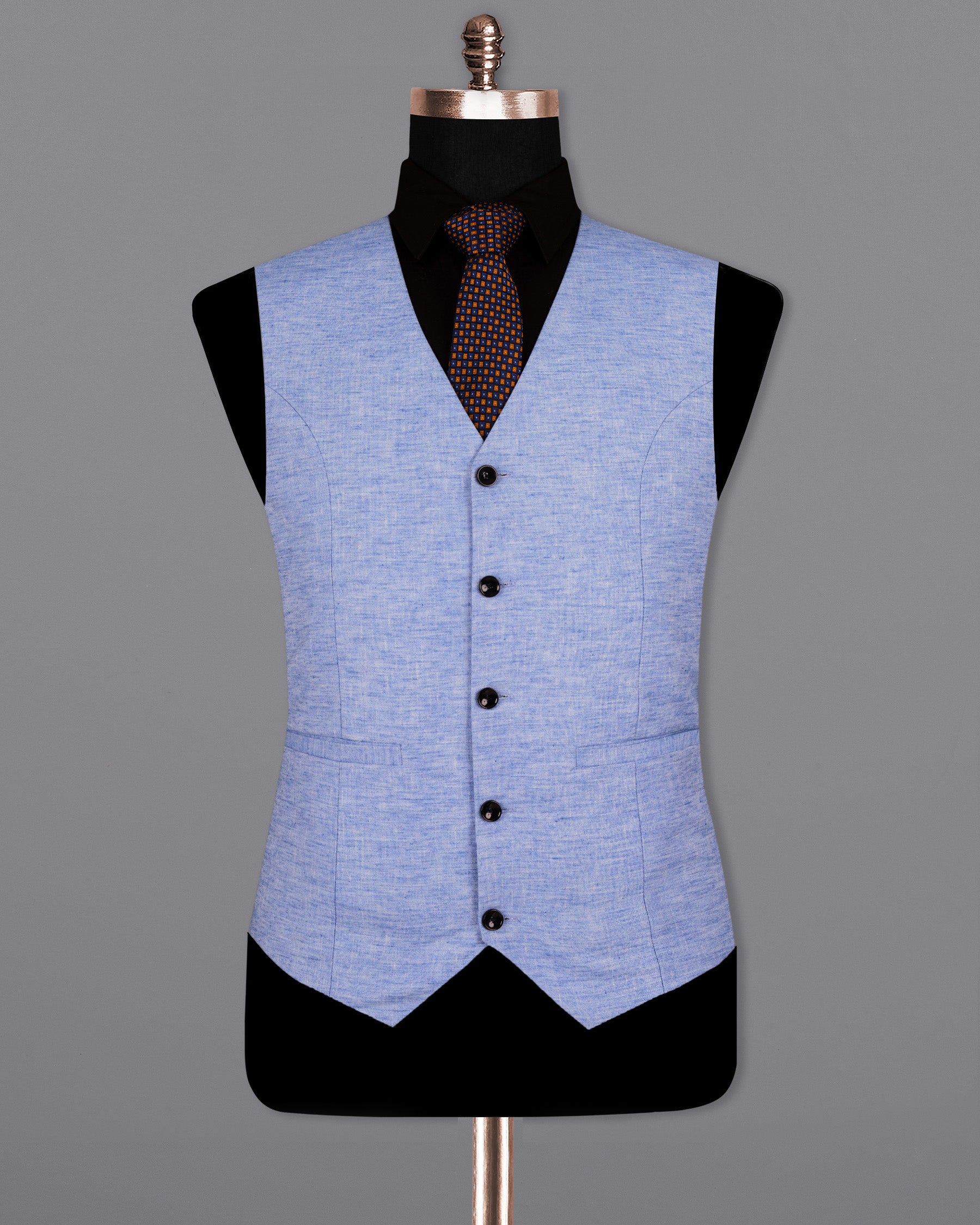 Ship Cove Blue Luxurious Linen Sports Waistcoat V1543-36, V1543-38, V1543-40, V1543-42, V1543-44, V1543-46, V1543-48, V1543-50, V1543-52, V1543-54, V1543-56, V1543-58, V1543-60