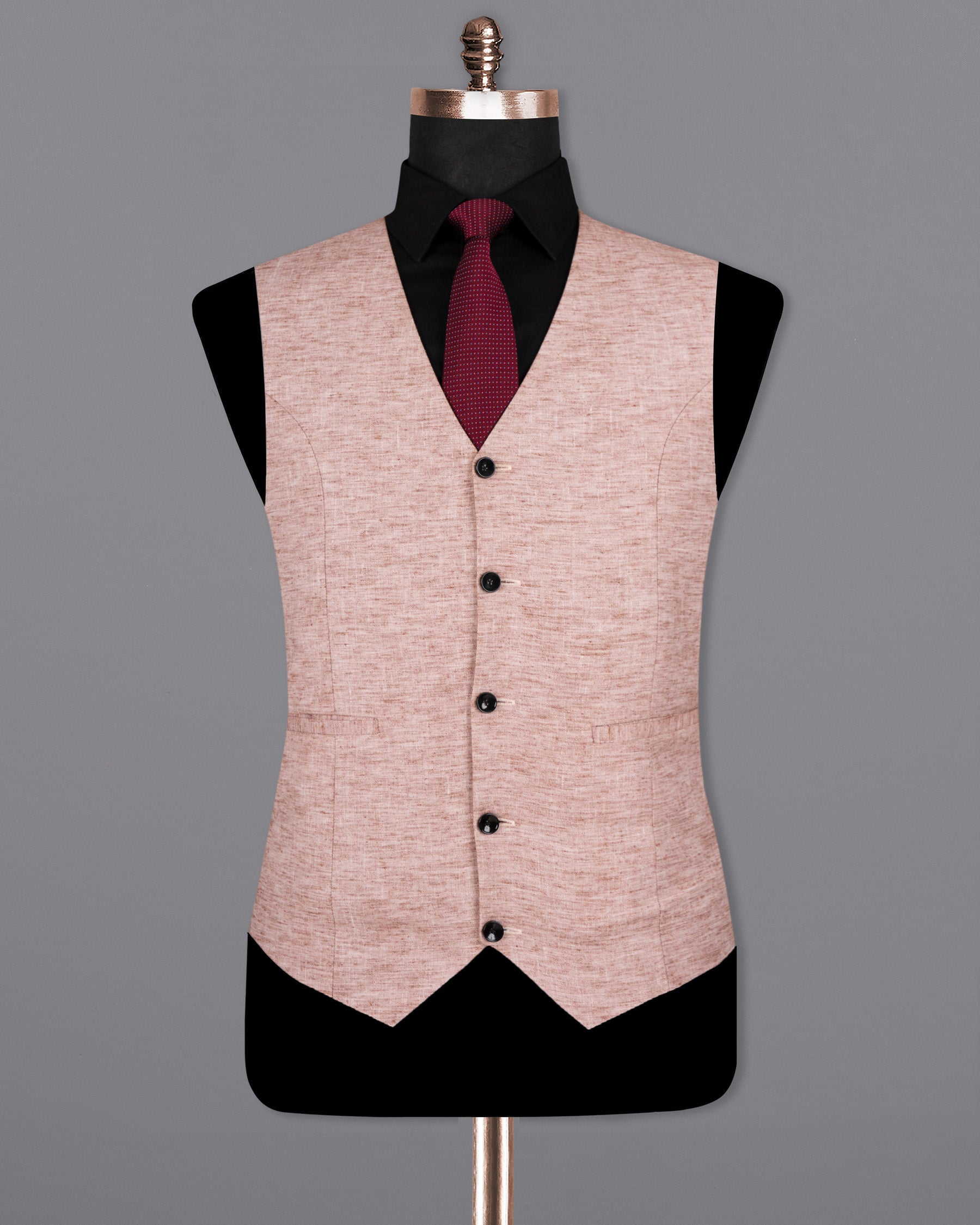 Quicksand Brown Luxurious Linen Sports Waistcoat V1546-36, V1546-38, V1546-40, V1546-42, V1546-44, V1546-46, V1546-48, V1546-50, V1546-52, V1546-54, V1546-56, V1546-58, V1546-60