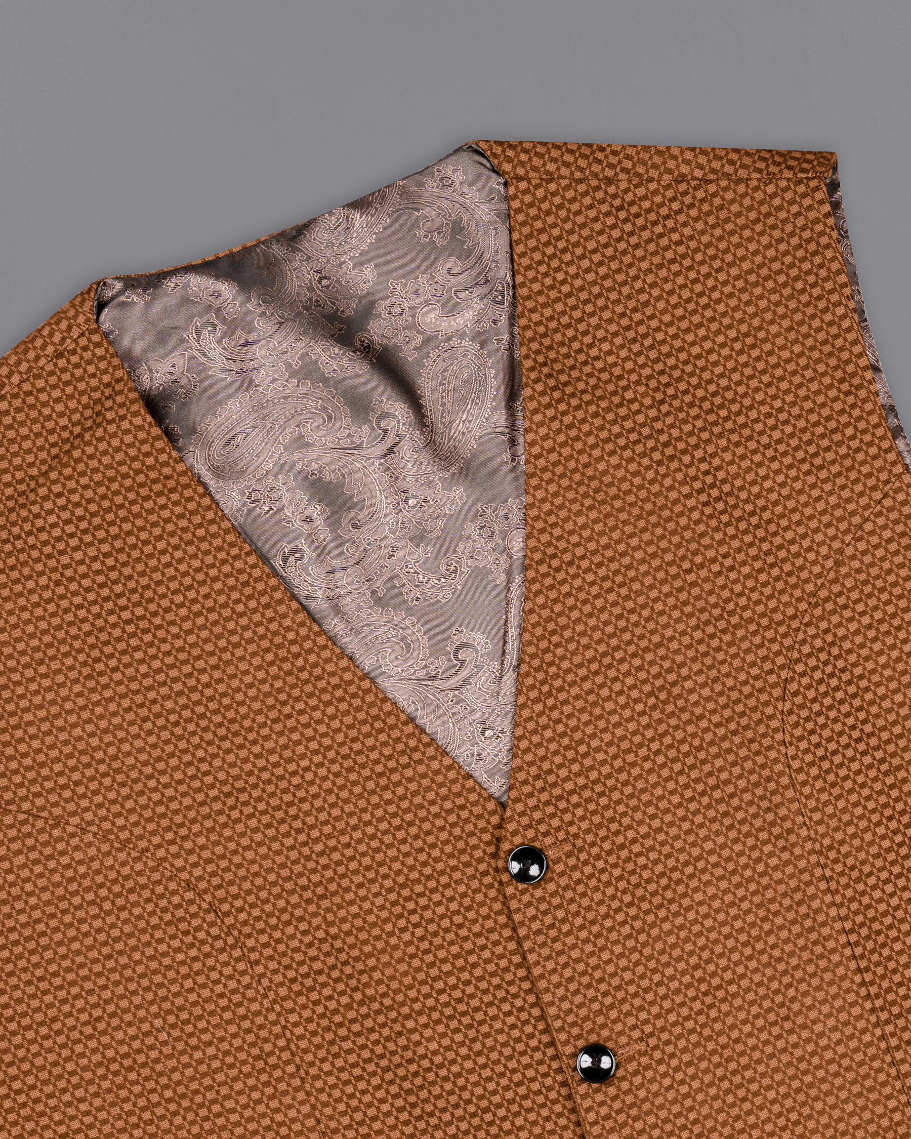 Cape Palliser Brown Velvet Corduroy Box patterned Sports Waistcoat V1553-36, V1553-38, V1553-40, V1553-42, V1553-44, V1553-46, V1553-48, V1553-50, V1553-52, V1553-54, V1553-56, V1553-58, V1553-60