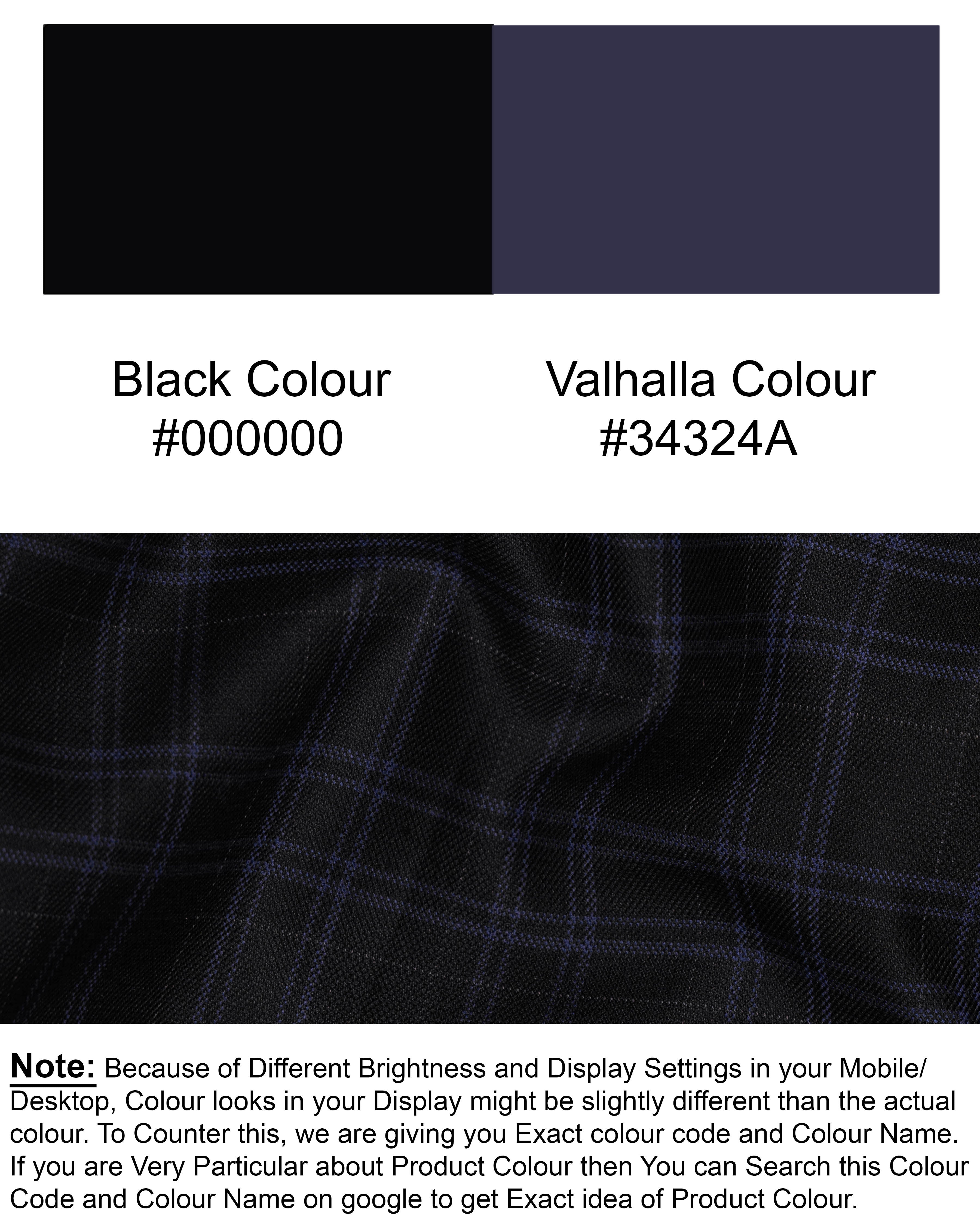 Jet Black and Valhalla Violet Plaid Woolrich Waistcoat V1556-36, V1556-38, V1556-40, V1556-42, V1556-44, V1556-46, V1556-48, V1556-50, V1556-52, V1556-54, V1556-56, V1556-58, V1556-60