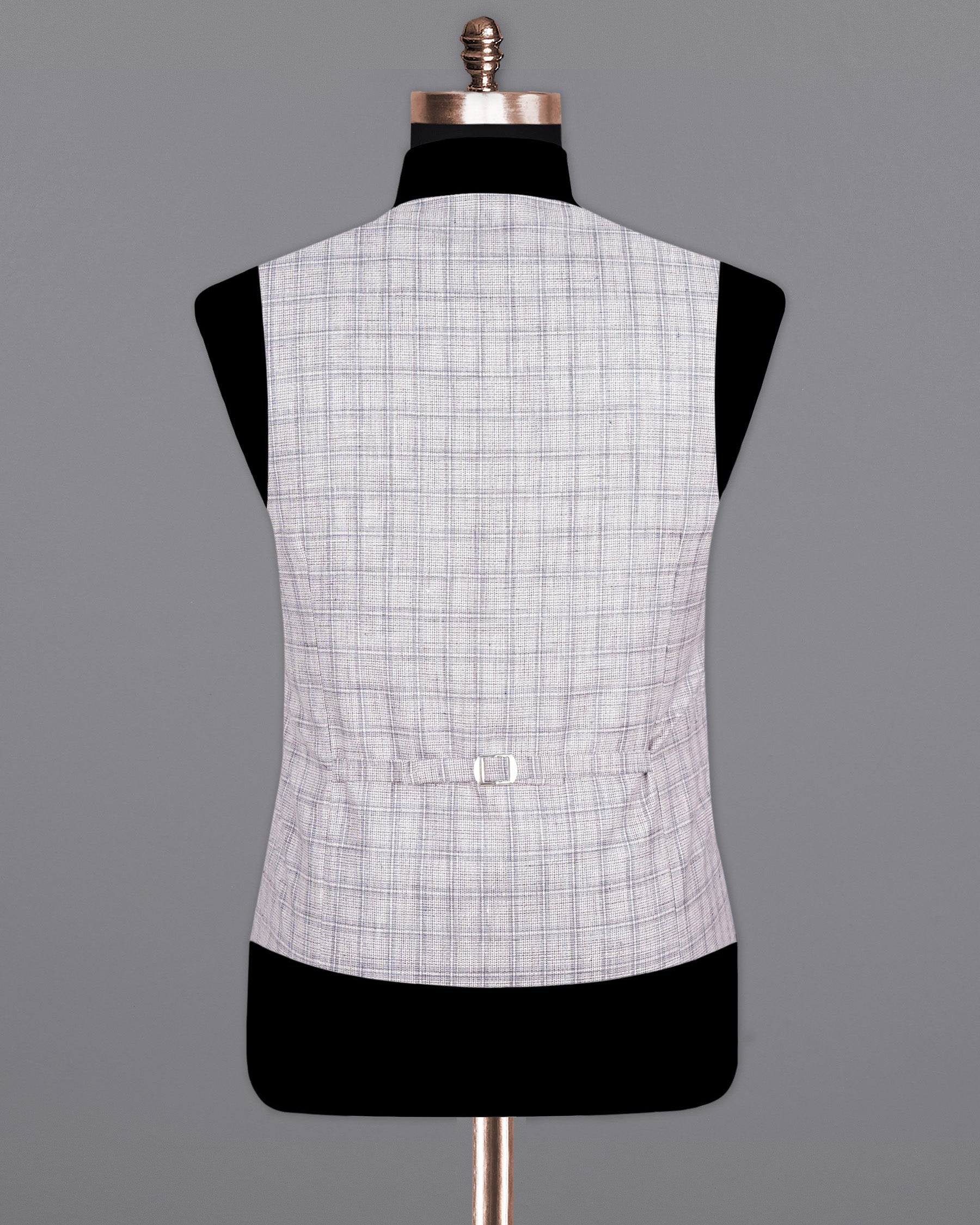 Mercury Grey Plaid Premium Cotton Waistcoat V1562-36, V1562-38, V1562-40, V1562-42, V1562-44, V1562-46, V1562-48, V1562-50, V1562-52, V1562-54, V1562-56, V1562-58, V1562-60