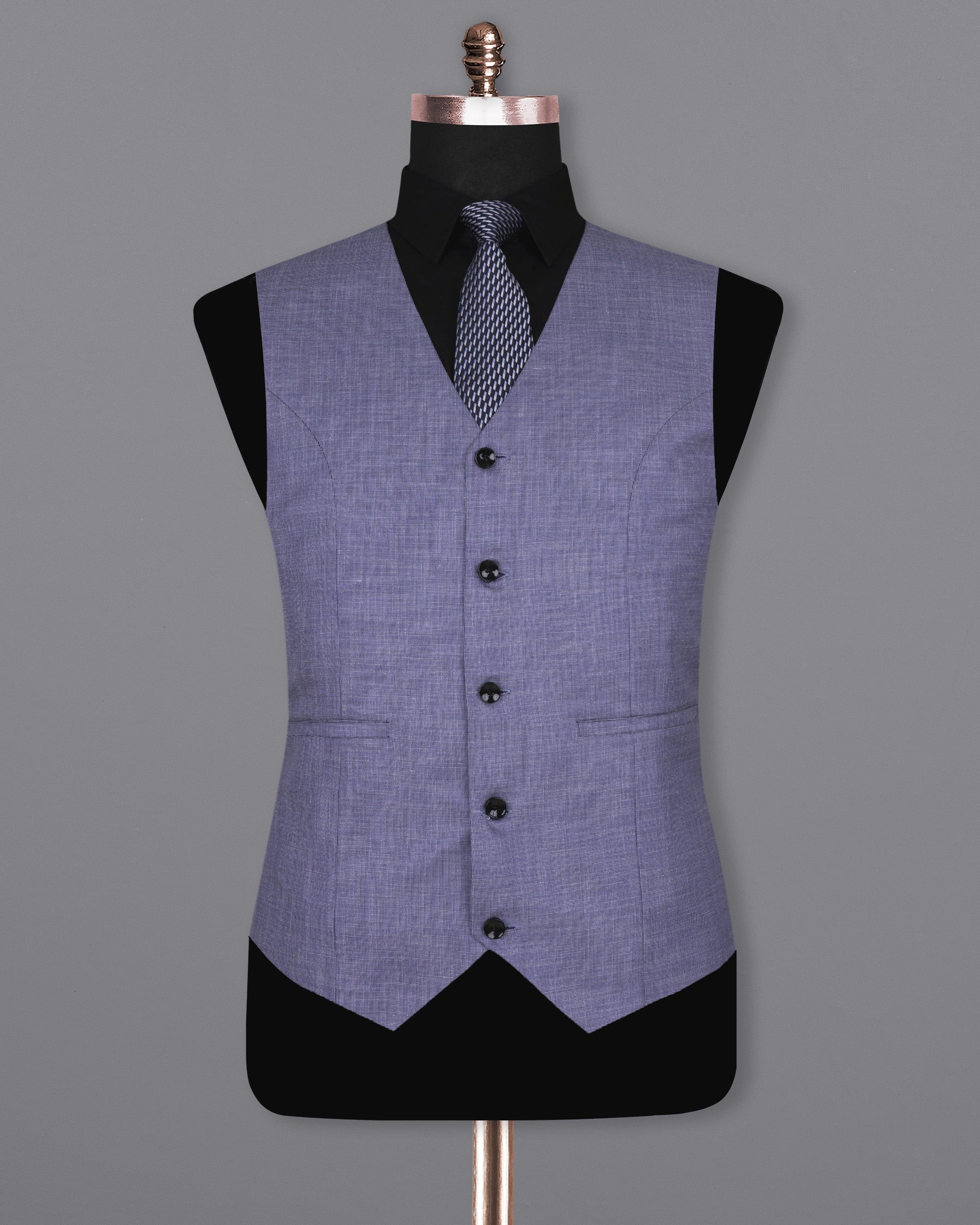 Dolphin Blue Linen Waistcoat V1566-36, V1566-38, V1566-40, V1566-42, V1566-44, V1566-46, V1566-48, V1566-50, V1566-52, V1566-54, V1566-56, V1566-58, V1566-60