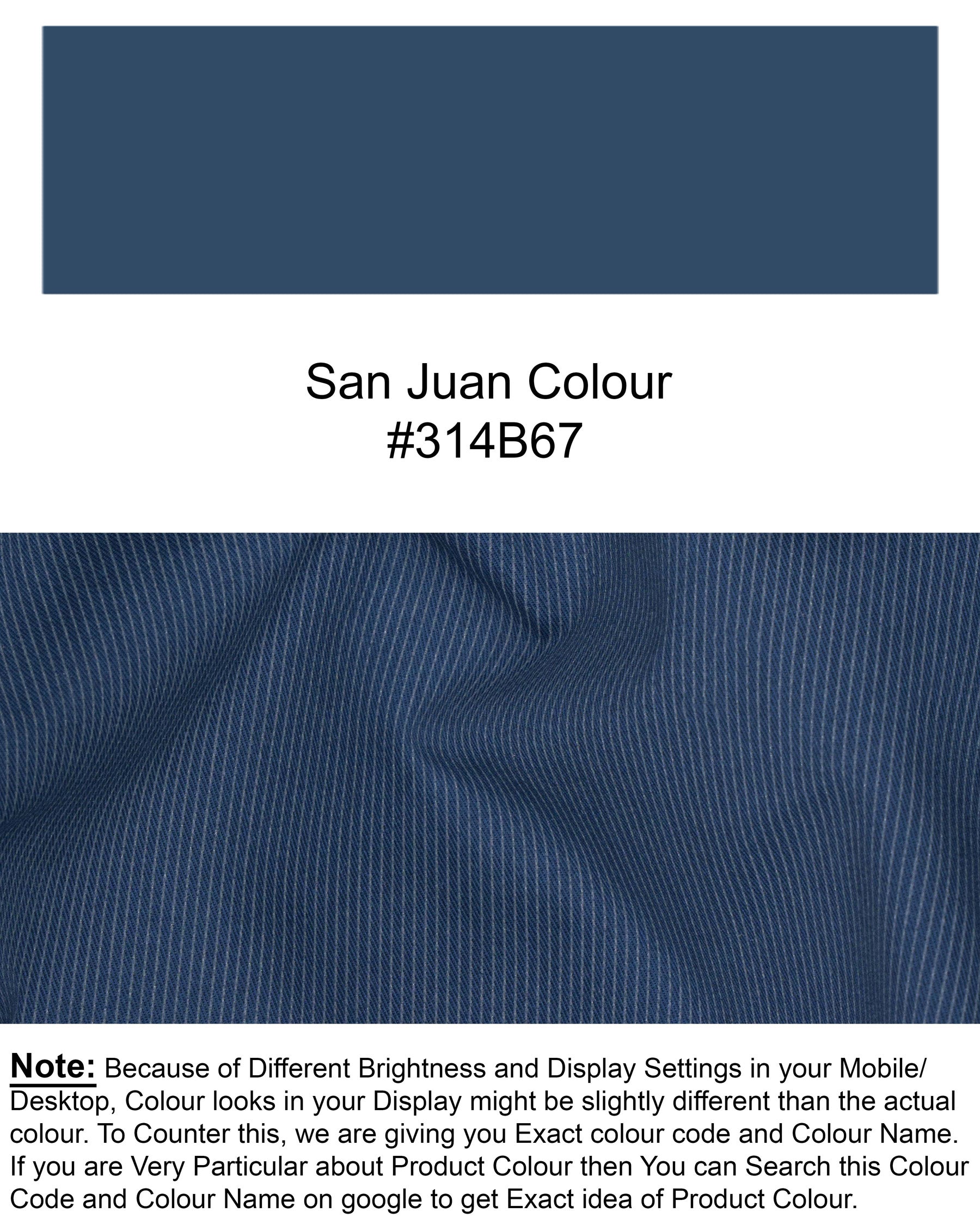 San Juan Blue Subtle Striped Premium Cotton Sports Waistcoat V1569-36, V1569-38, V1569-40, V1569-42, V1569-44, V1569-46, V1569-48, V1569-50, V1569-52, V1569-54, V1569-56, V1569-58, V1569-60