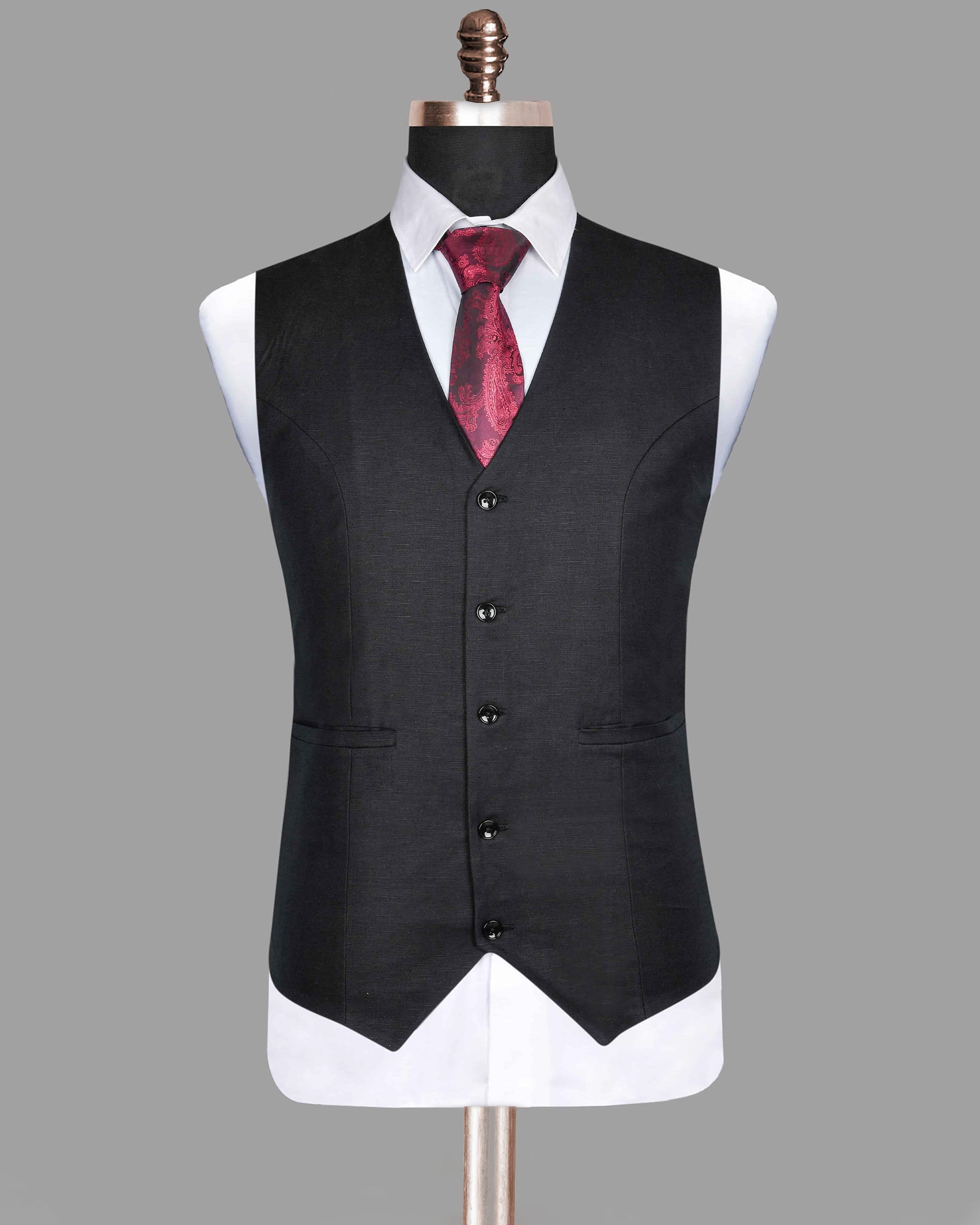 Jade Black Linen Performance Waistcoat V156-46, V156-36, V156-42, V156-52, V156-58, V156-60, V156-40, V156-50, V156-44, V156-48, V156-54, V156-38, V156-56