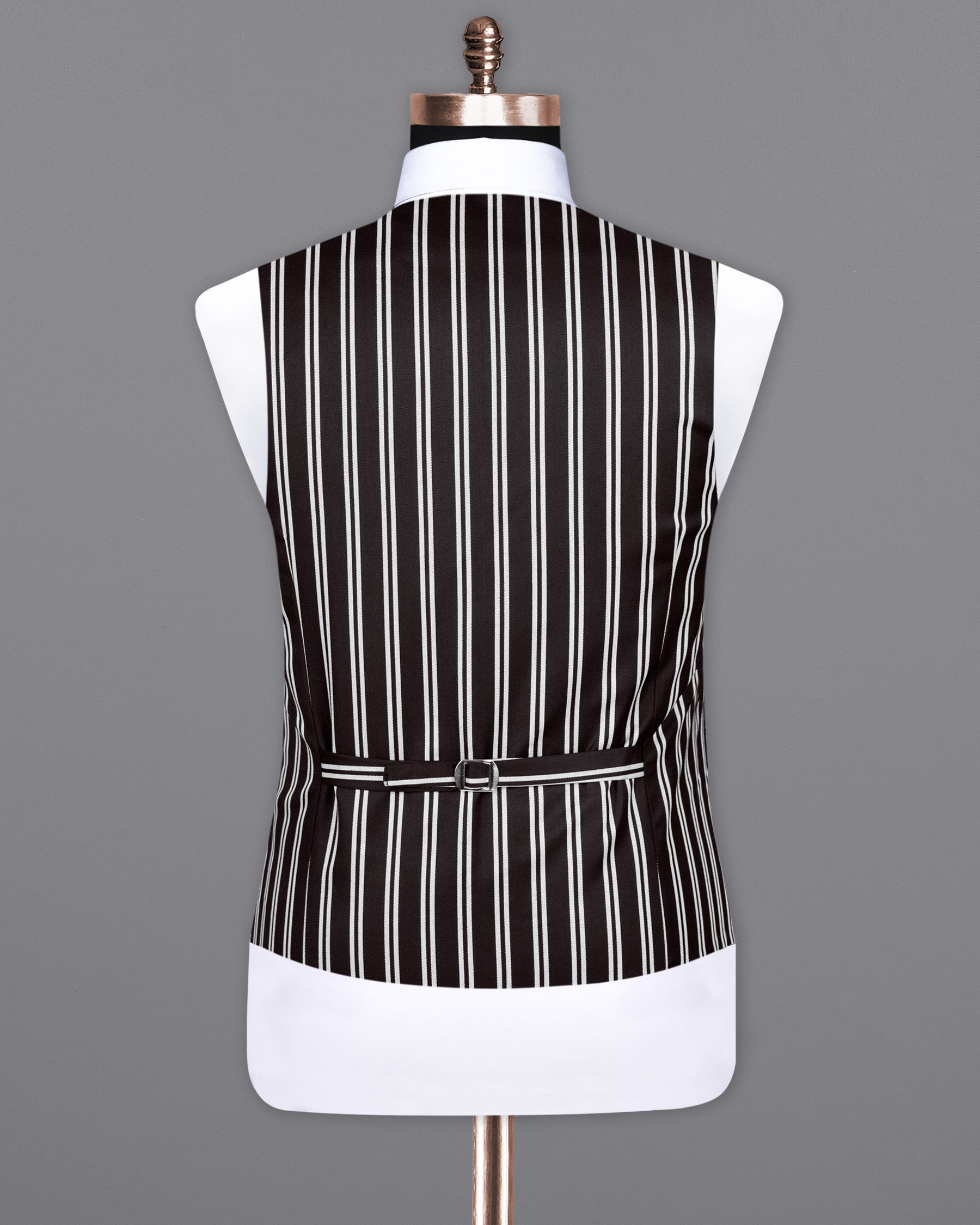 Jade Black Striped Wool Rich Waistcoat V1570-36, V1570-38, V1570-40, V1570-42, V1570-44, V1570-46, V1570-48, V1570-50, V1570-52, V1570-54, V1570-56, V1570-58, V1570-60