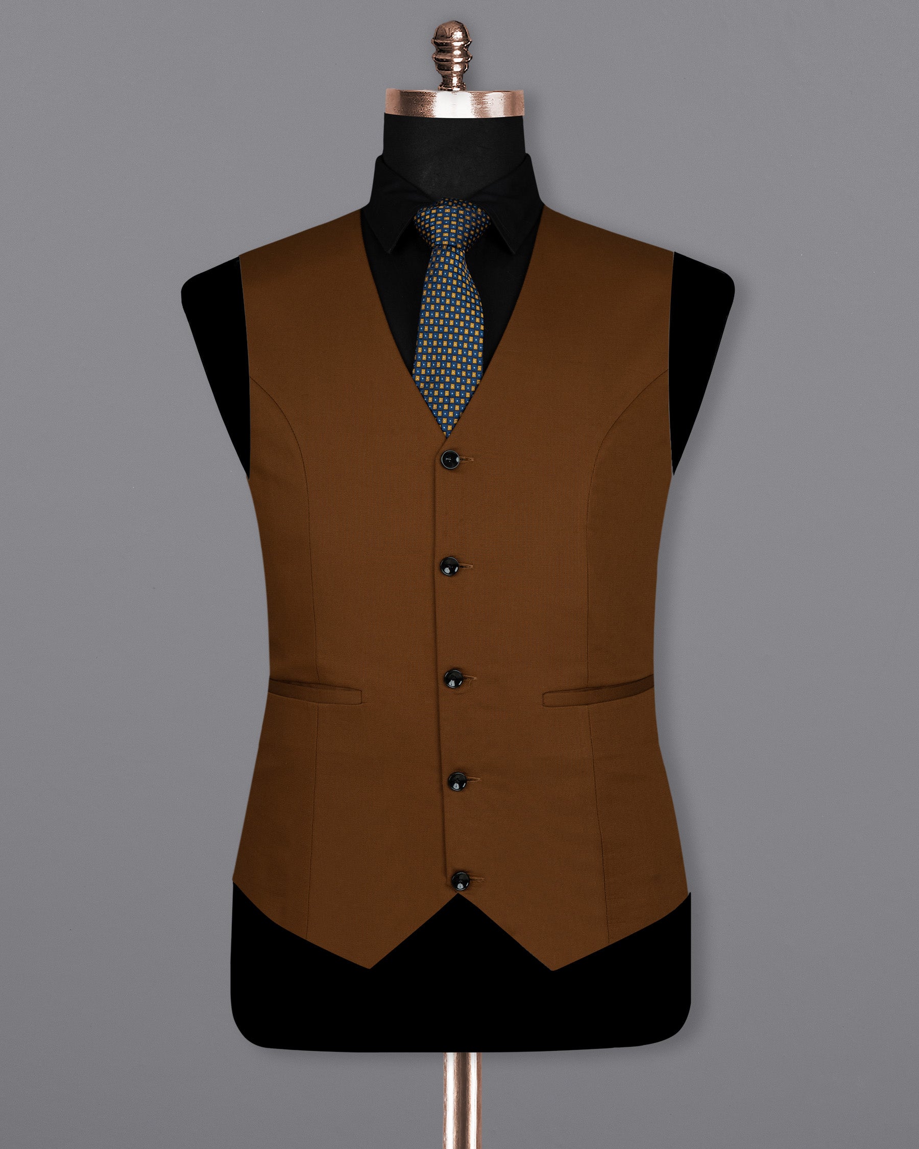 Russet Brown Premium Cotton Waistcoat V1580-36, V1580-38, V1580-40, V1580-42, V1580-44, V1580-46, V1580-48, V1580-50, V1580-52, V1580-54, V1580-56, V1580-58, V1580-60