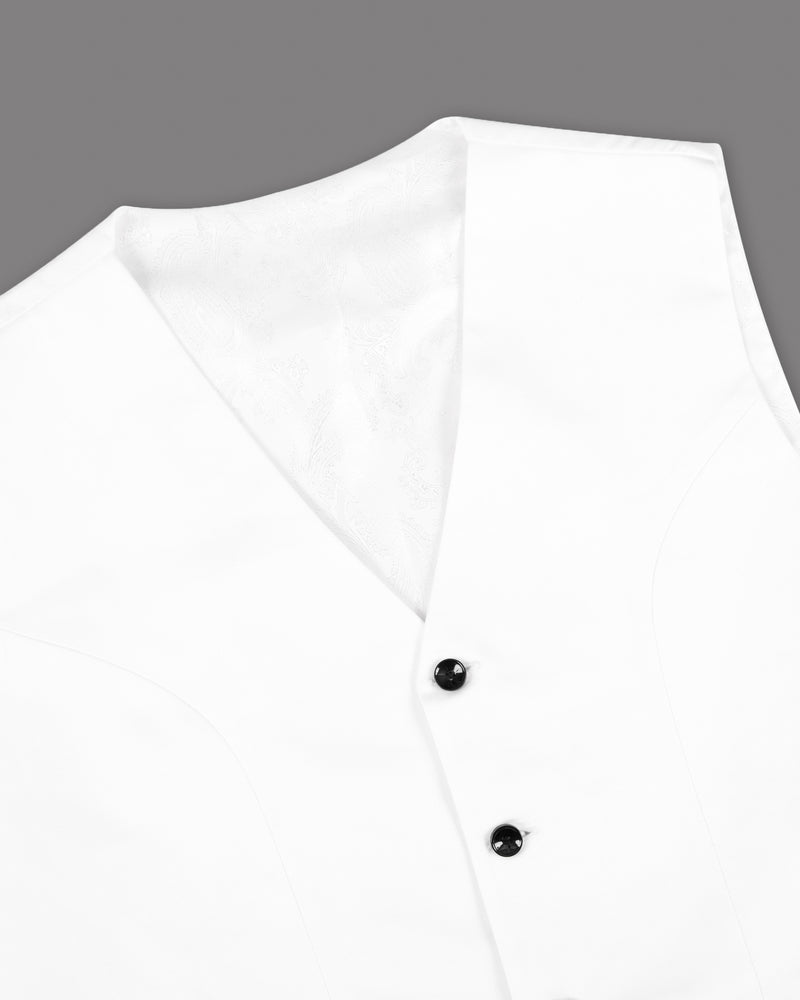 Bright White Subtle Sheen Waistcoat