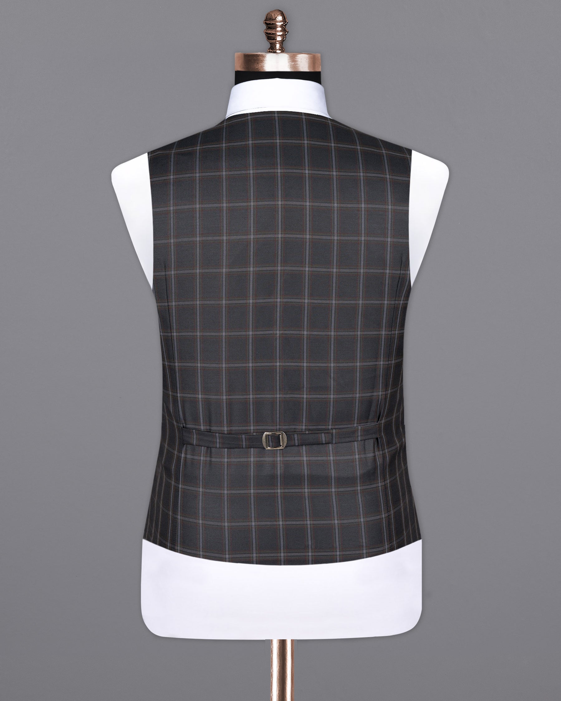 Tundora Gray windowpane Wool Rich Waistcoat V1591-36, V1591-38, V1591-40, V1591-42, V1591-44, V1591-46, V1591-48, V1591-50, V1591-52, V1591-54, V1591-56, V1591-58, V1591-60