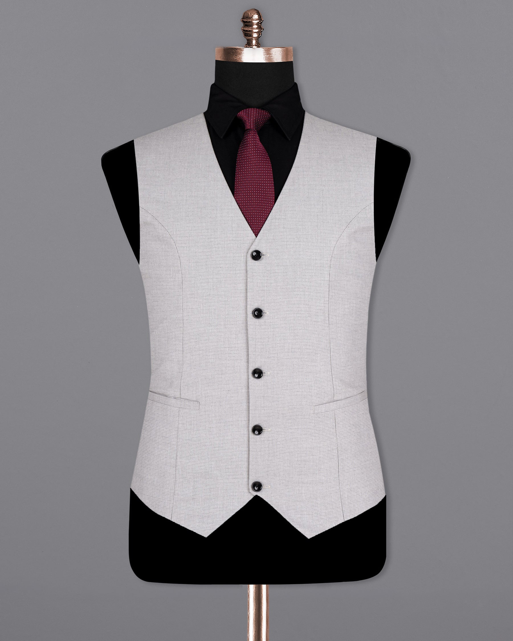 Shady Lady Grey houndstooth Wool Rich Waistcoat V1597-36, V1597-38, V1597-40, V1597-42, V1597-44, V1597-46, V1597-48, V1597-50, V1597-52, V1597-54, V1597-56, V1597-58, V1597-60