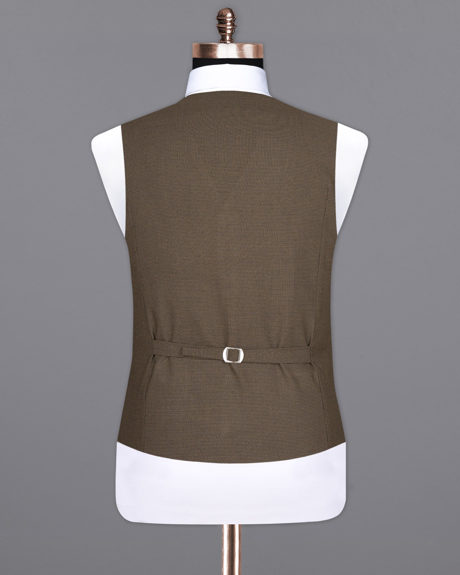 Coffee Brown Hounstooth Wool Rich Sports Waistcoat V1600-36, V1600-38, V1600-40, V1600-42, V1600-44, V1600-46, V1600-48, V1600-50, V1600-52, V1600-54, V1600-56, V1600-58, V1600-60