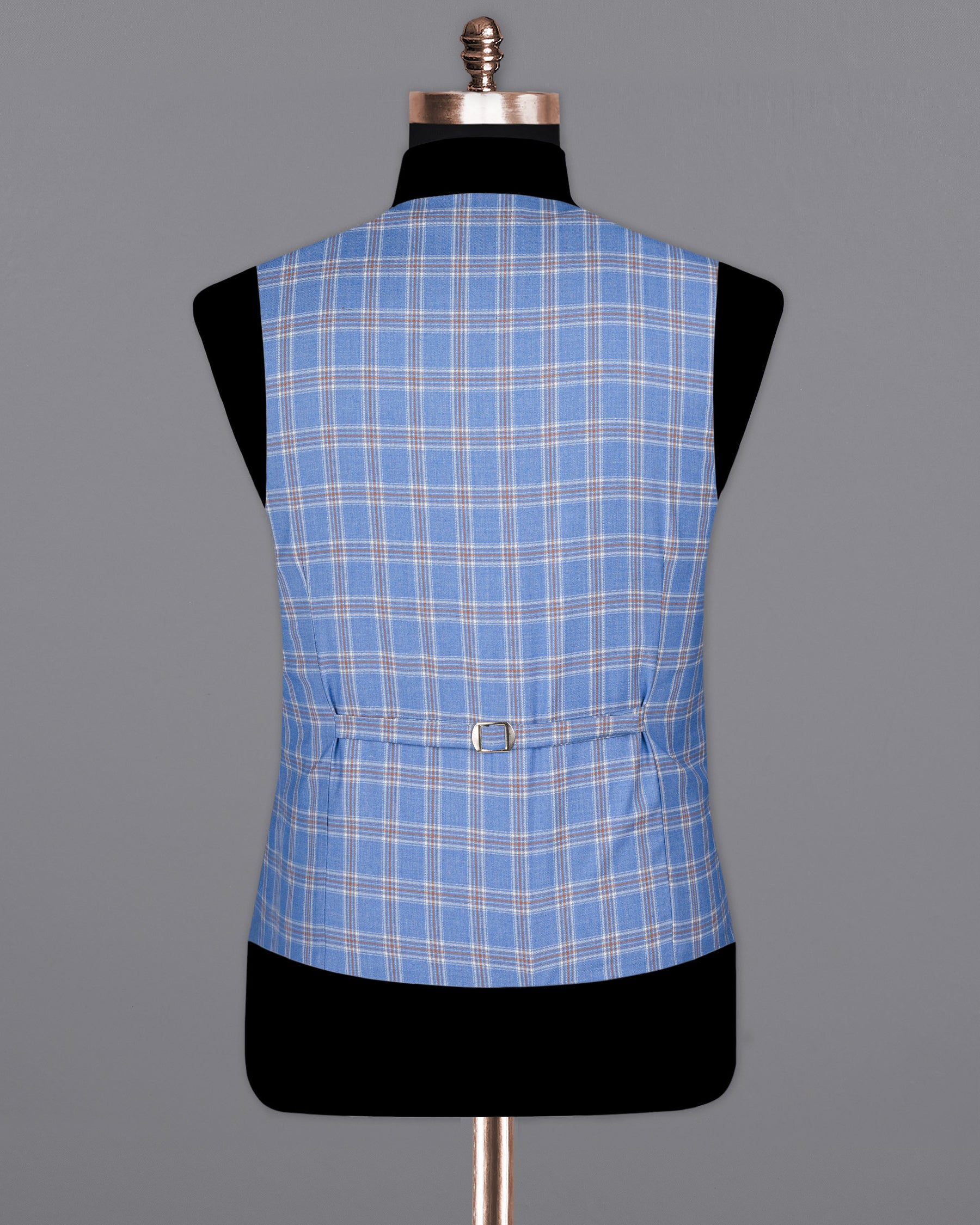 Ship Cove Blue Super fine Windowpane Wool Rich Waistcoat V1609-36, V1609-38, V1609-40, V1609-42, V1609-44, V1609-46, V1609-48, V1609-50, V1609-52, V1609-54, V1609-56, V1609-58, V1609-60