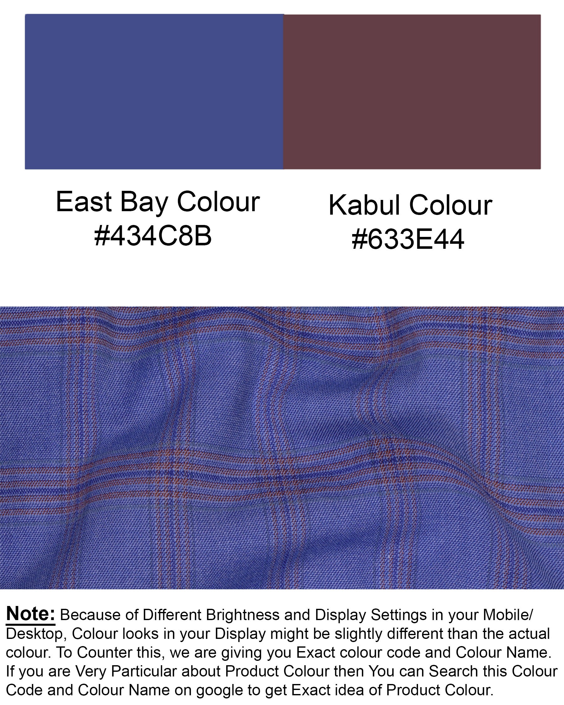 East Bay Blue Super fine Windowpane Wool Rich Waistcoat V1612-36, V1612-38, V1612-40, V1612-42, V1612-44, V1612-46, V1612-48, V1612-50, V1612-52, V1612-54, V1612-56, V1612-58, V1612-60