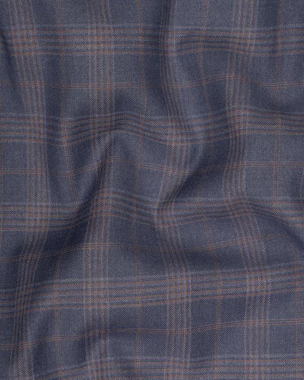 Trout Gray Super fine Checkered Wool Rich Waistcoat V1613-36, V1613-38, V1613-40, V1613-42, V1613-44, V1613-46, V1613-48, V1613-50, V1613-52, V1613-54, V1613-56, V1613-58, V1613-60