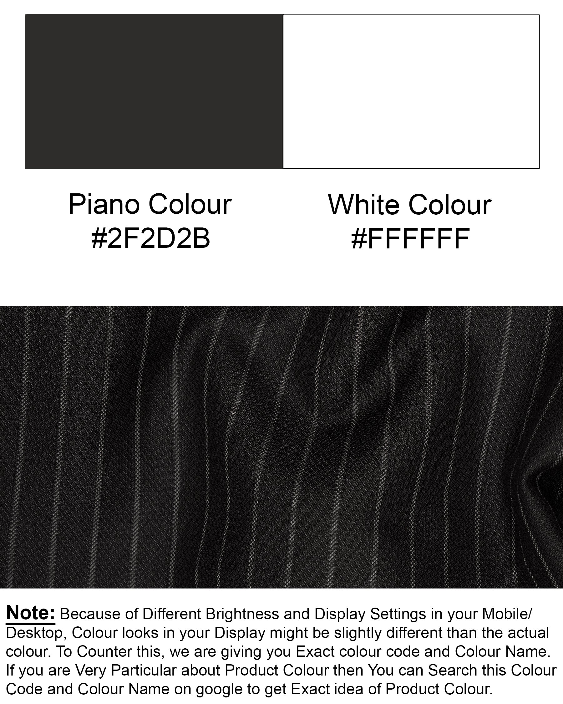 Piano Black Striped Woolrich Waistcoat V1618-36, V1618-38, V1618-40, V1618-42, V1618-44, V1618-46, V1618-48, V1618-50, V1618-52, V1618-54, V1618-56, V1618-58, V1618-60