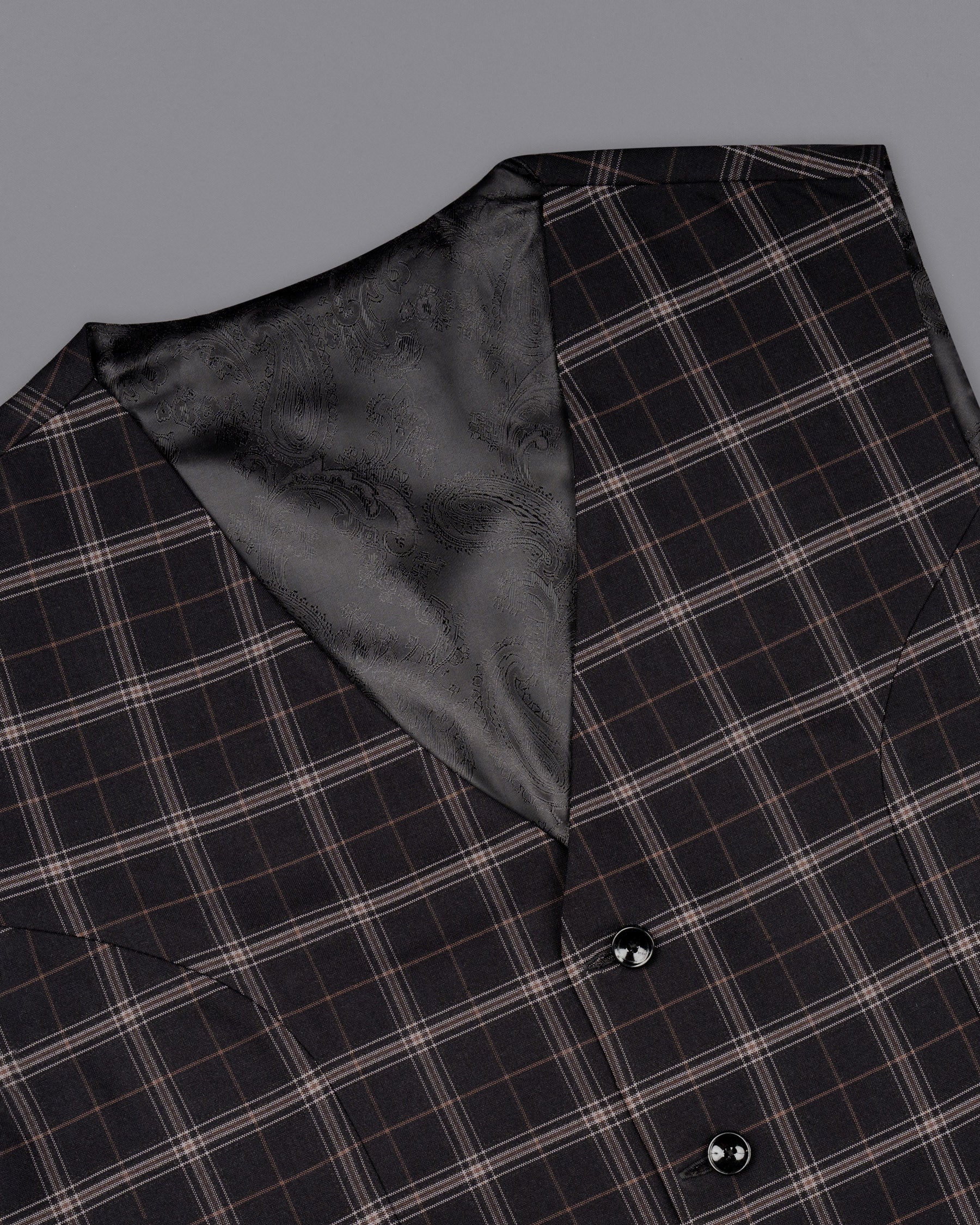 Mind Shaft Black Plaid Woolrich Waistcoat V1620-36, V1620-38, V1620-40, V1620-42, V1620-44, V1620-46, V1620-48, V1620-50, V1620-52, V1620-54, V1620-56, V1620-58, V1620-60