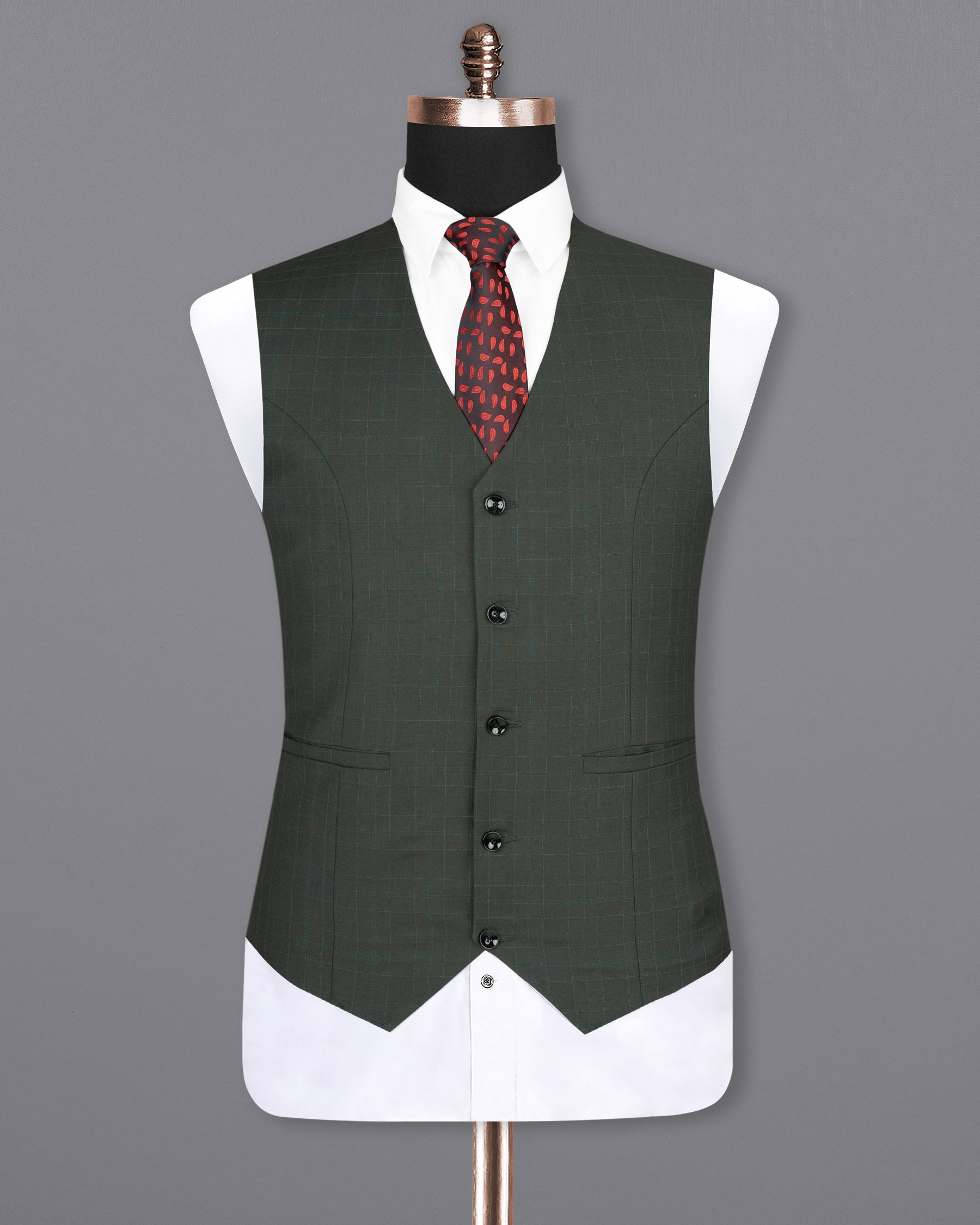 Dune Green Super fine Plaid Woolrich Waistcoat V1627-36, V1627-38, V1627-40, V1627-42, V1627-44, V1627-46, V1627-48, V1627-50, V1627-52, V1627-54, V1627-56, V1627-58, V1627-60