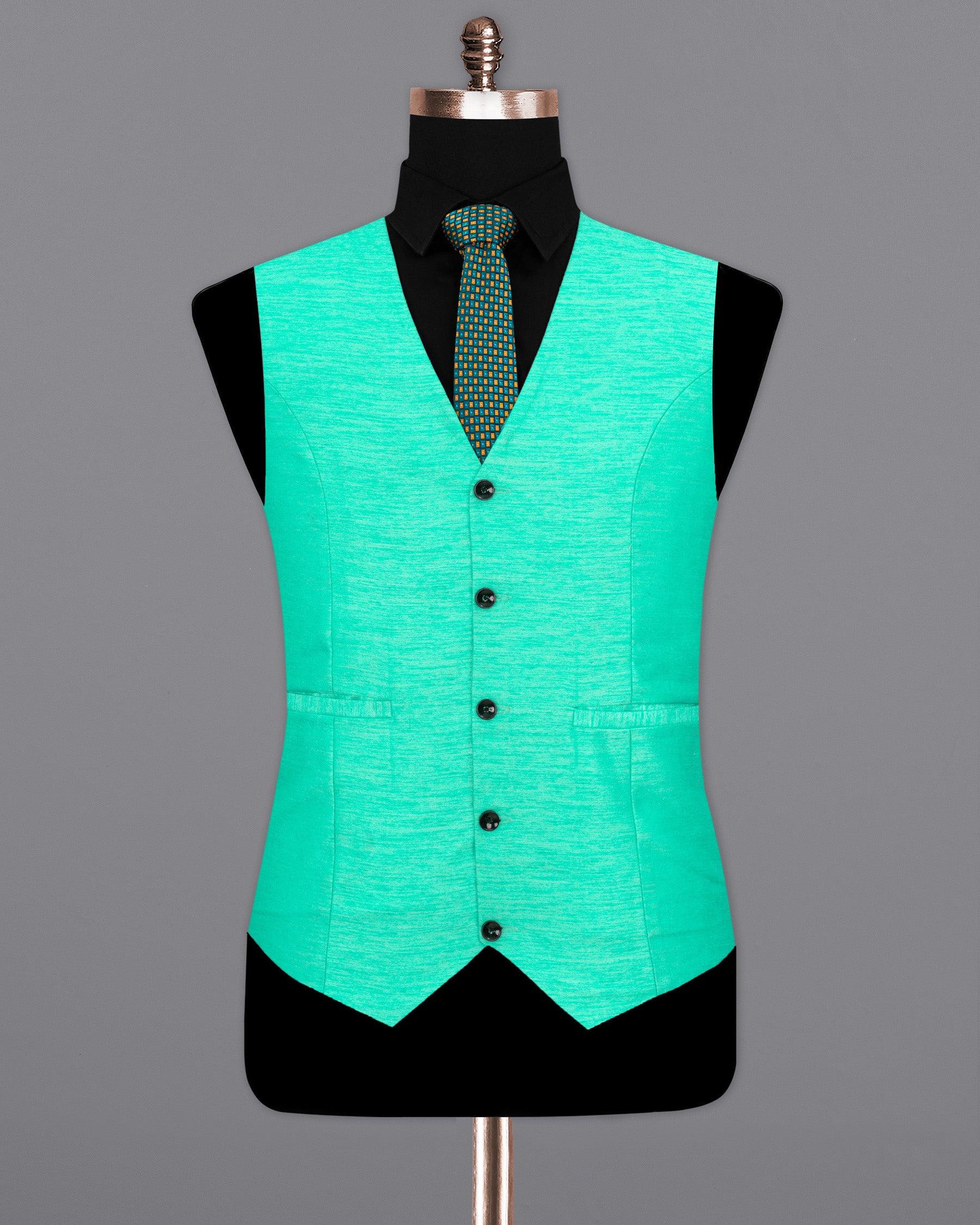 Bright Turquoise Textured  Waistcoat V1640-36, V1640-38, V1640-40, V1640-42, V1640-44, V1640-46, V1640-48, V1640-50, V1640-52, V1640-54, V1640-56, V1640-58, V1640-60