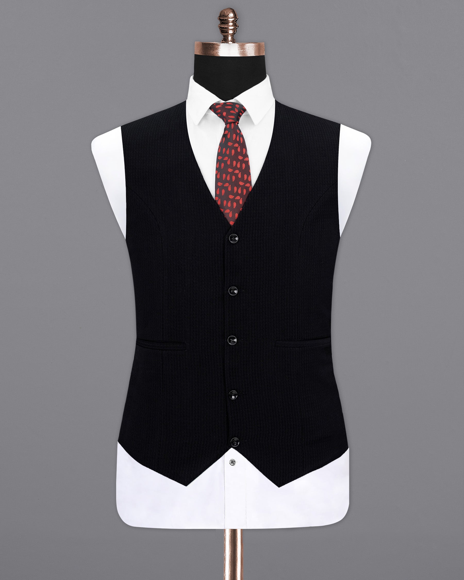 Smoky Black Super Soft Waistcoat V1641-36, V1641-38, V1641-40, V1641-42, V1641-44, V1641-46, V1641-48, V1641-50, V1641-52, V1641-54, V1641-56, V1641-58, V1641-60