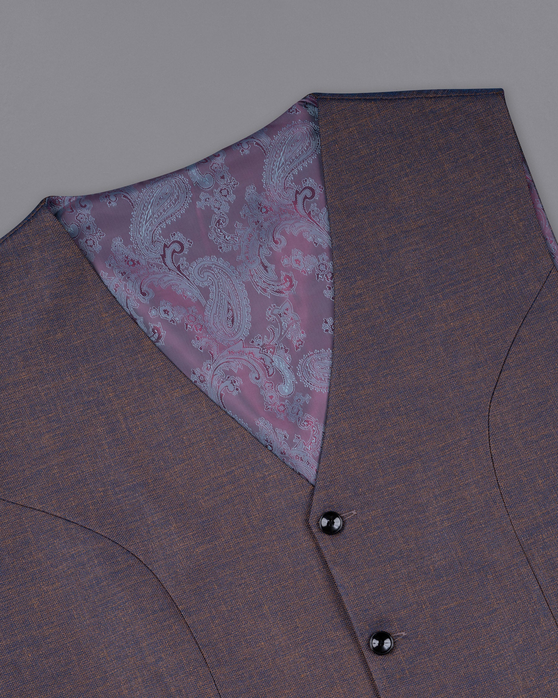 Brownish with Downriver Blue Two Tone Waistcoat V1642-36, V1642-38, V1642-40, V1642-42, V1642-44, V1642-46, V1642-48, V1642-50, V1642-52, V1642-54, V1642-56, V1642-58, V1642-60