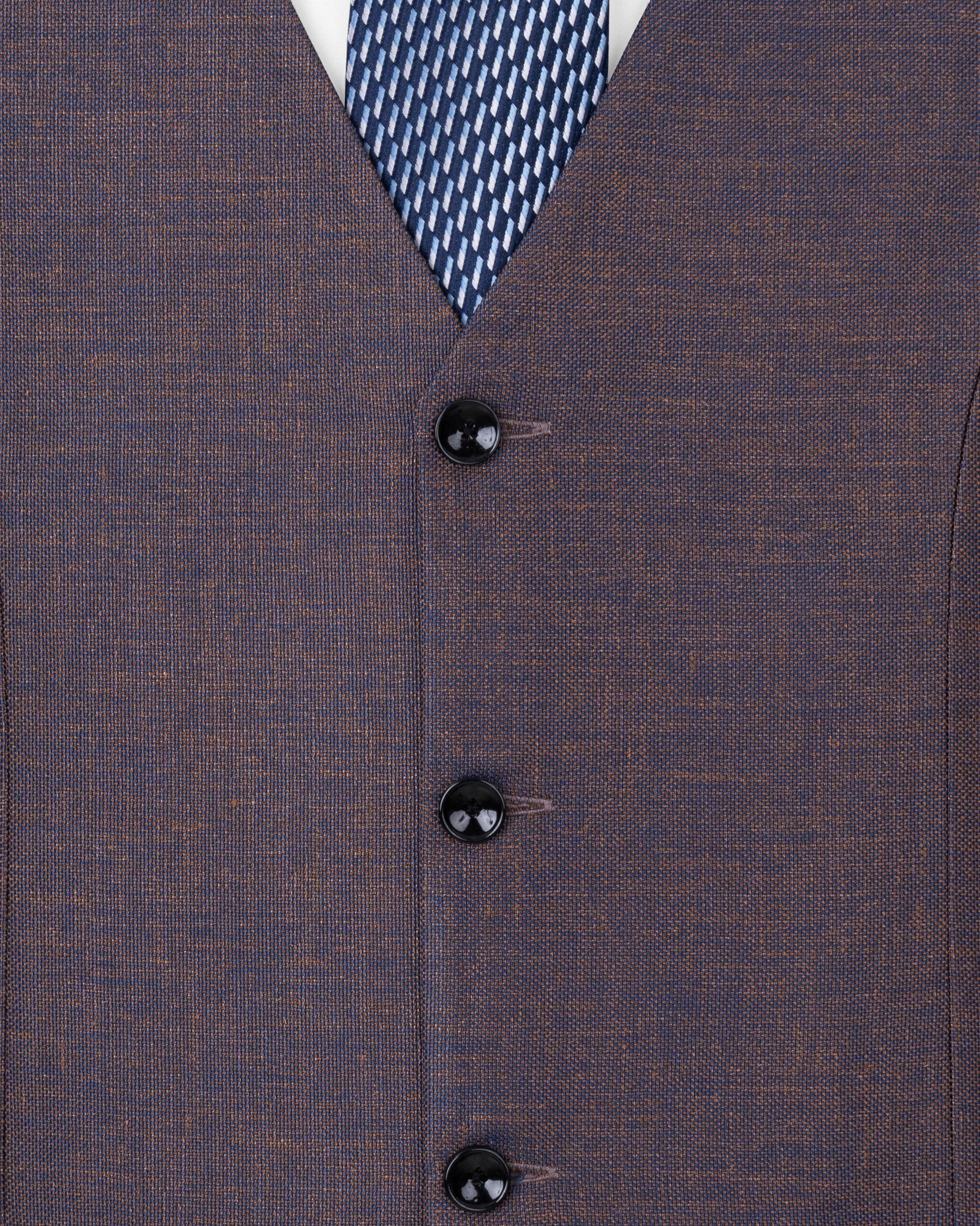 Brownish with Downriver Blue Two Tone Waistcoat V1642-36, V1642-38, V1642-40, V1642-42, V1642-44, V1642-46, V1642-48, V1642-50, V1642-52, V1642-54, V1642-56, V1642-58, V1642-60