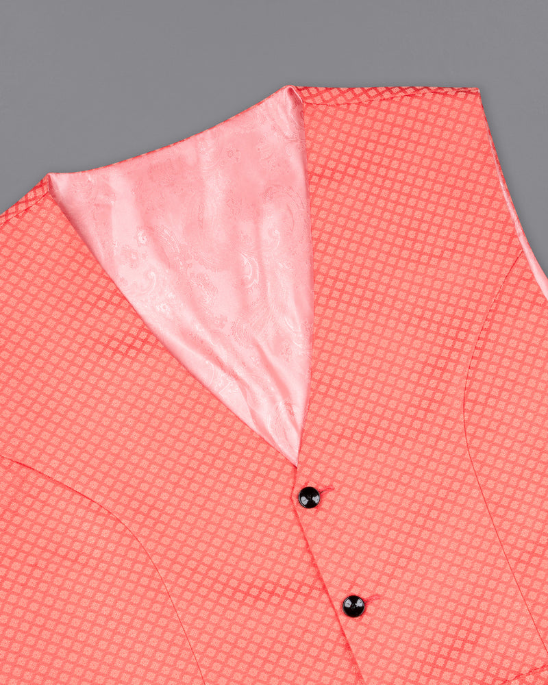 Bittersweet Pink Textured Waistcoat V1656-36, V1656-38, V1656-40, V1656-42, V1656-44, V1656-46, V1656-48, V1656-50, V1656-52, V1656-54, V1656-56, V1656-58, V1656-60