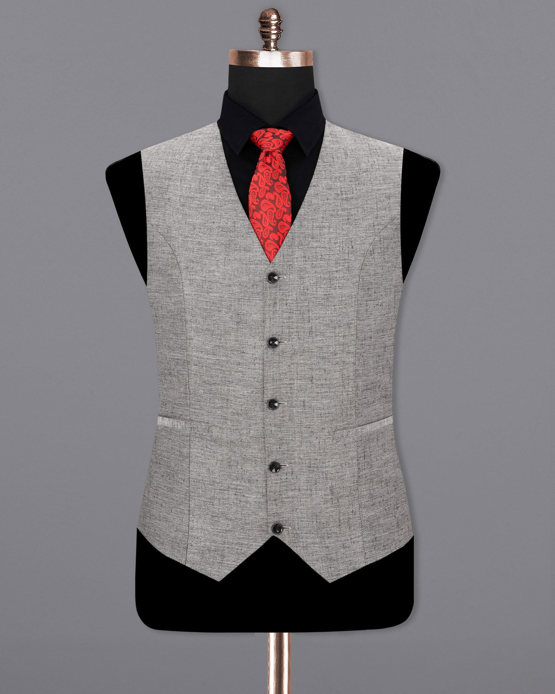 Spun Parl Gray Textured Waistcoat V1658-36, V1658-38, V1658-40, V1658-42, V1658-44, V1658-46, V1658-48, V1658-50, V1658-52, V1658-54, V1658-56, V1658-58, V1658-60